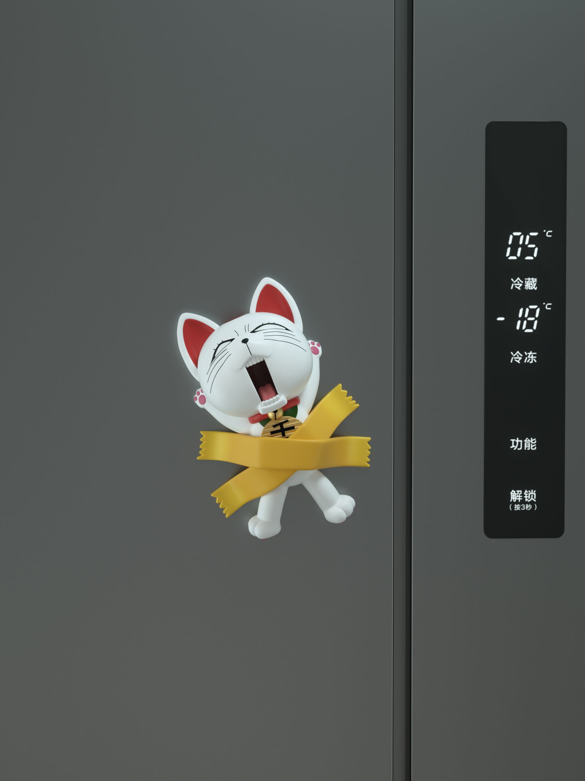 Pre-sale Name Dangdang Expressway Grandma Daring Party Lucky Cat Eating Hamburger Fridge Magnet Mobile Phone Holder Height Mobile Phone Holder 12cm, Fridge Magnet 10cm, Eating Hamburger 8cm (GK)-KWII-GK