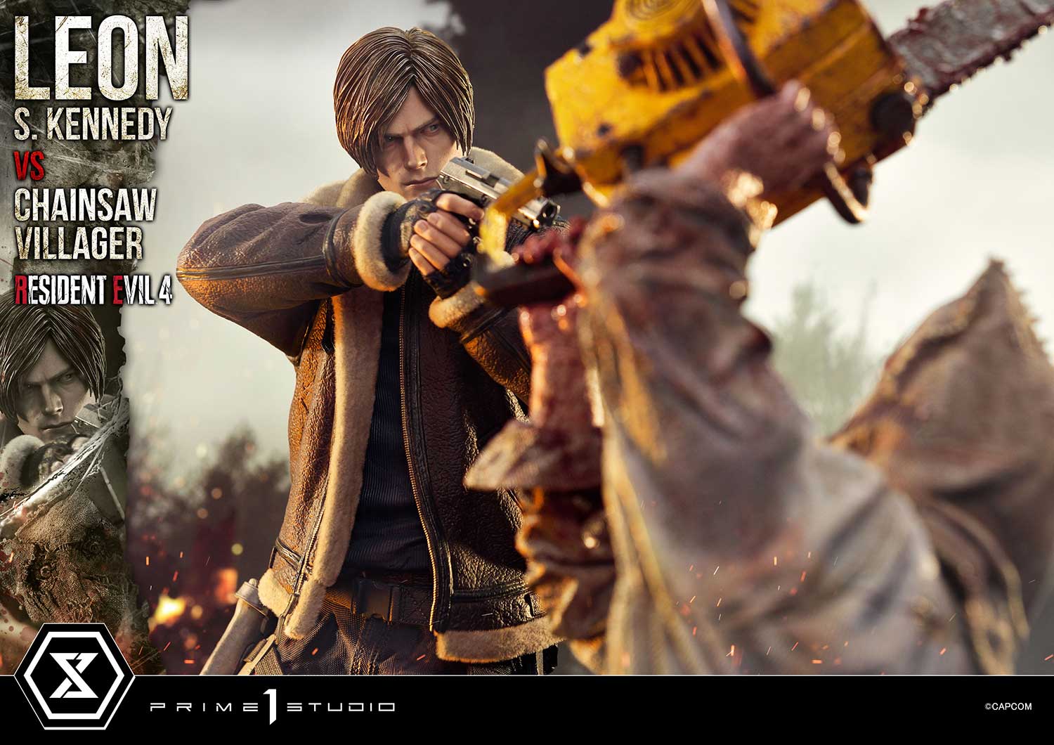 Prime 1 Studio, 1/4 Resident Evil 4 Remake Leon VS Chainsaw Man, pre-sale.