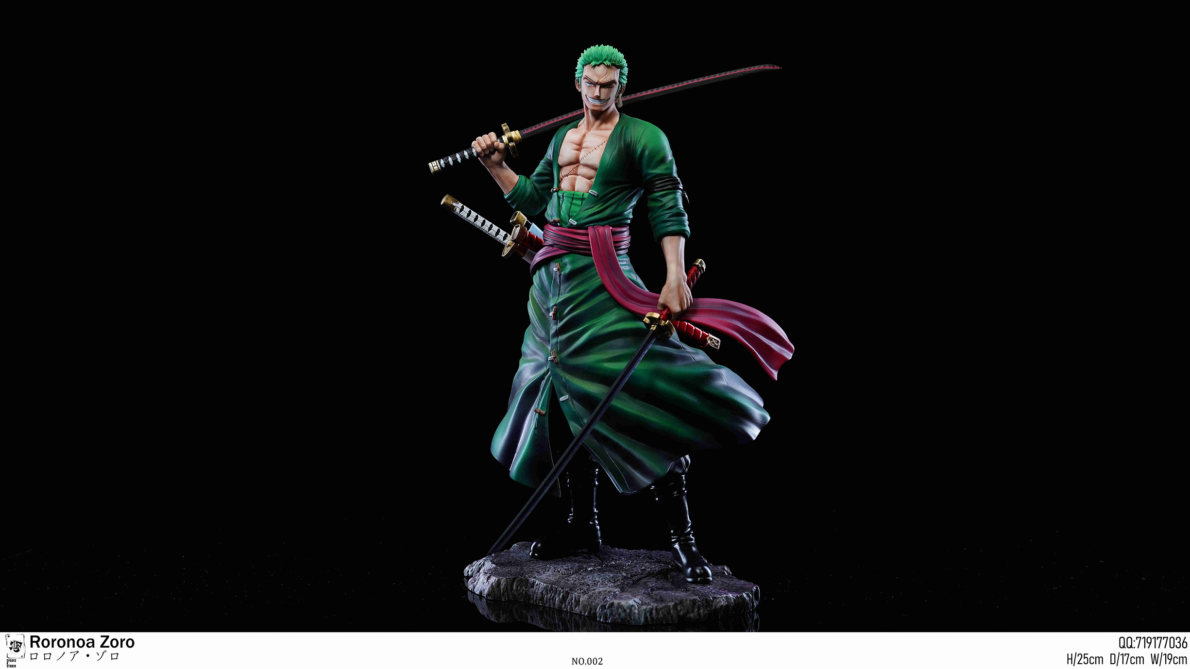 Pre-sale Straw Hat Pirates Roronoa Zoro One Piece GK data 25cm width 17cm depth 19cm (including base) (GK)-KWII-GK