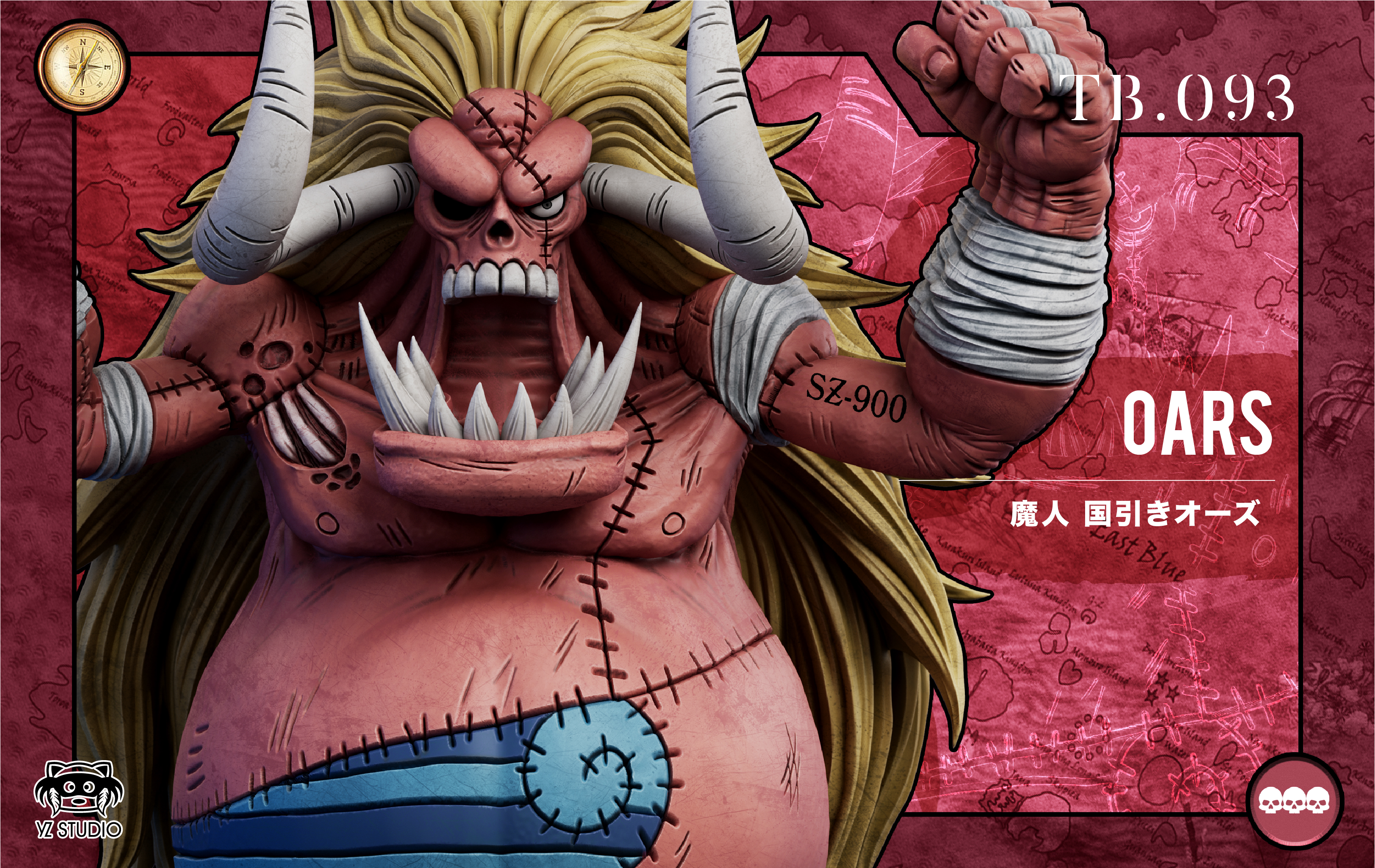 One Piece Demon Oz Grand Line Series Horror Bark 093, yz Studio Statue GK Pre-sale