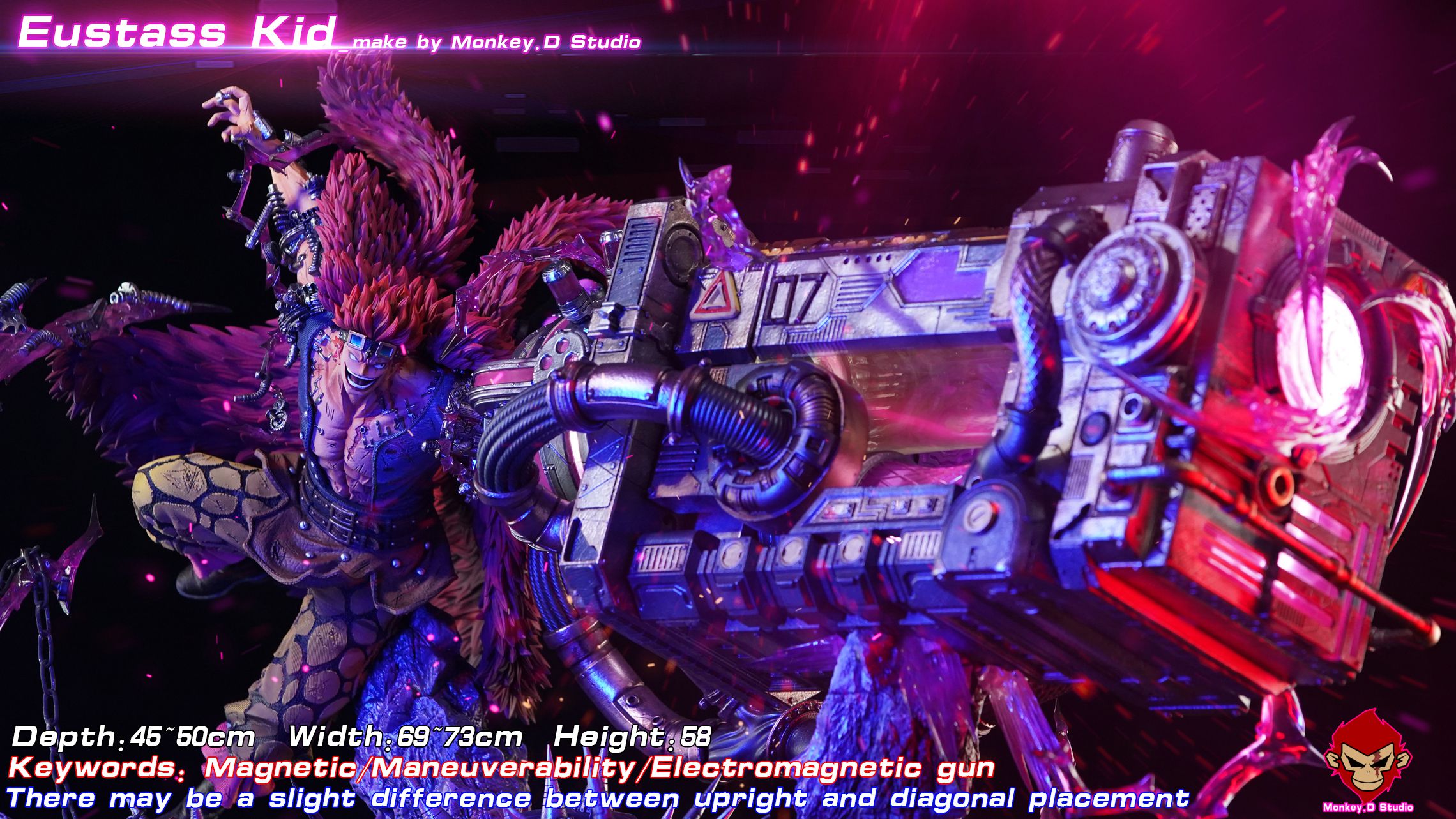 Pre-sale One Piece Series The Age of Evil - The Third Captain Resonance Series - Eustace Kidd Keywords Electromagnetic Gun, Magnetic Suction, Mobility Scale 1/6 Depth, Width, and Height 45~50cm / 69~73cm / 58 (GK)-KWII-GK