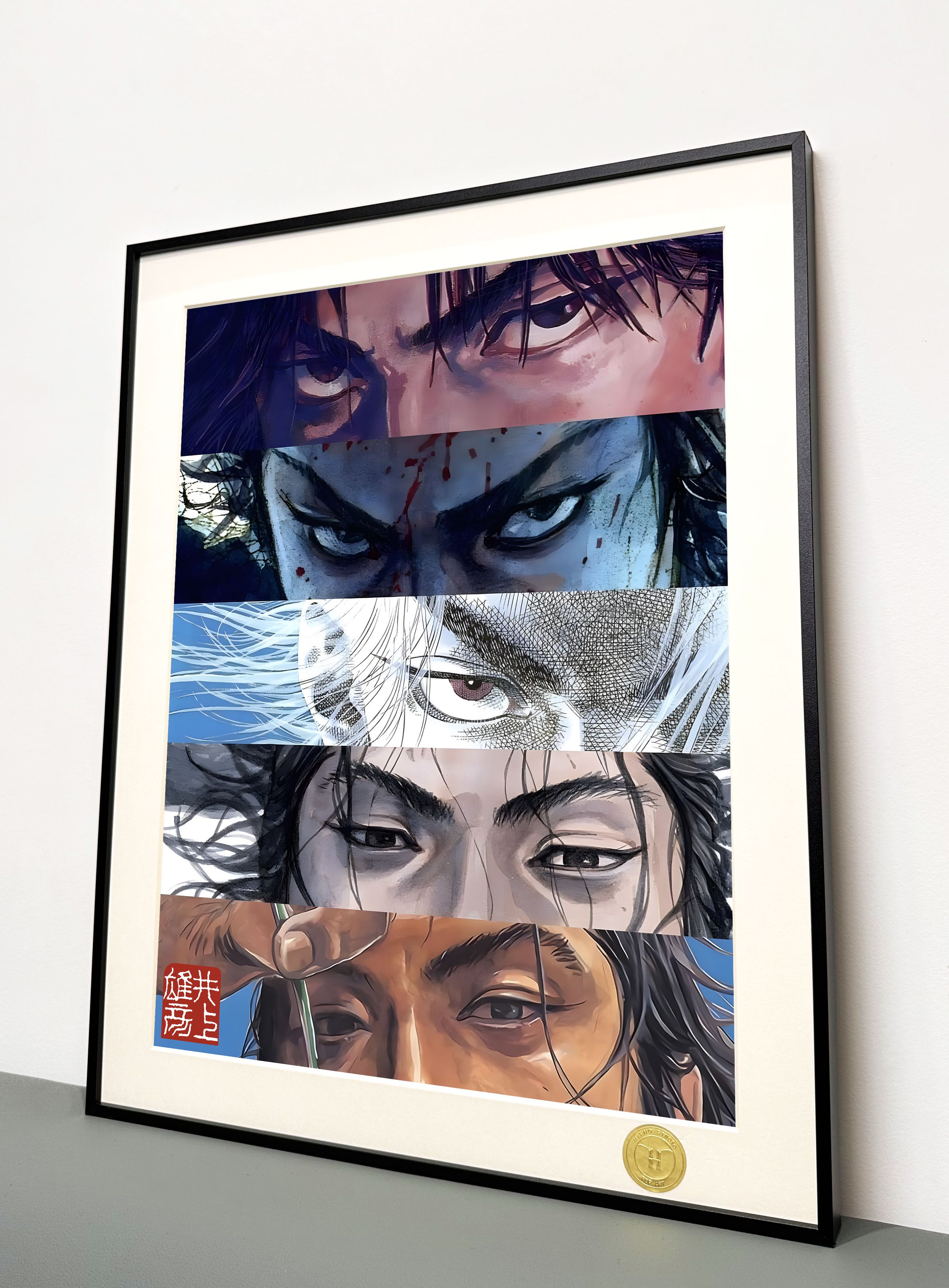 [In stock] "Rurouni Kenshin" Miyamoto Musashi Inoue Takehiko decorative painting Frame size: 50×40cm