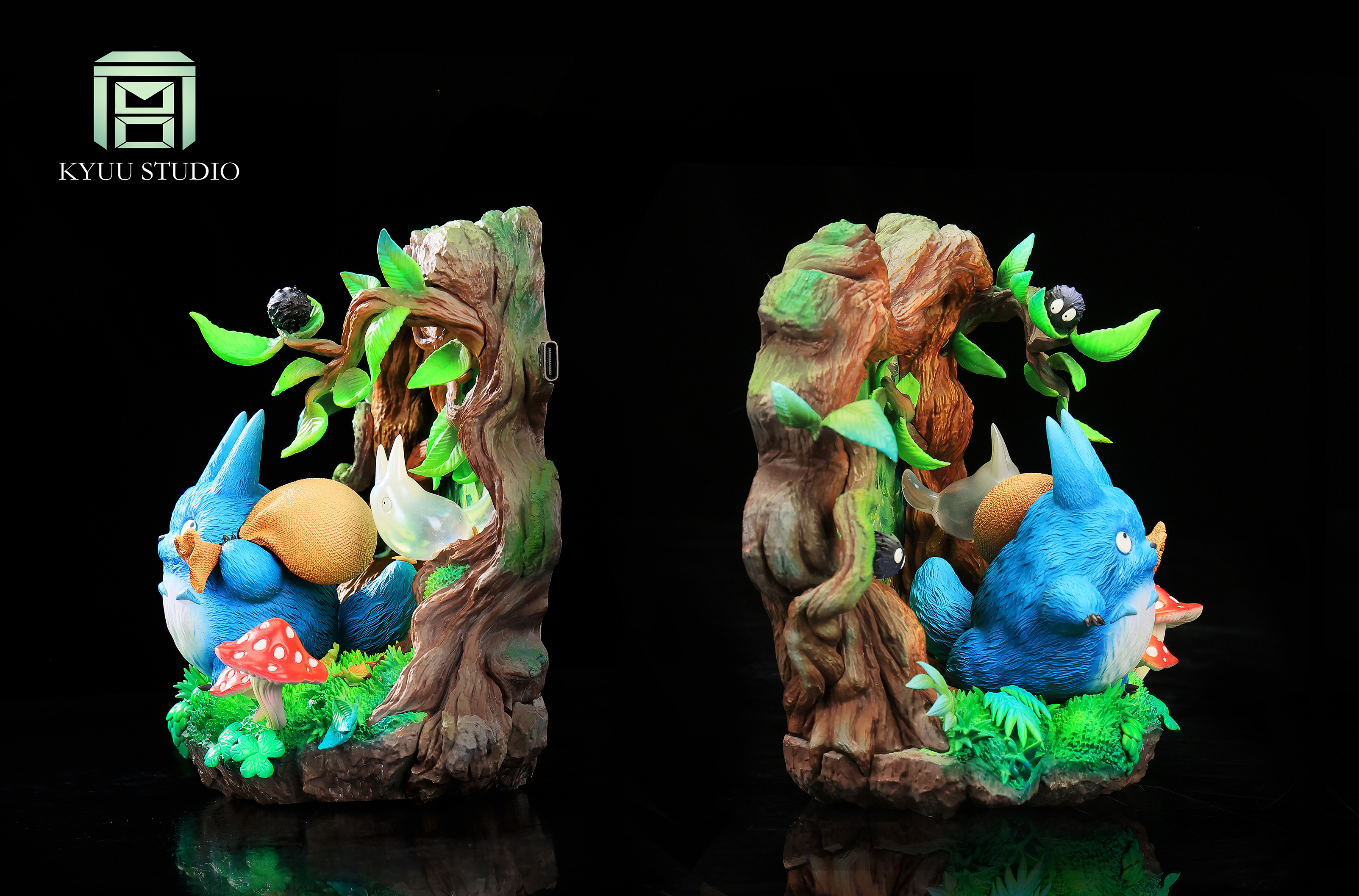 My Neighbor Totoro Hayao Miyazaki Whisper of Nature Series #1 Tree Hollow Totoro Statue(GK)-KYUU Studio -KWII-GK