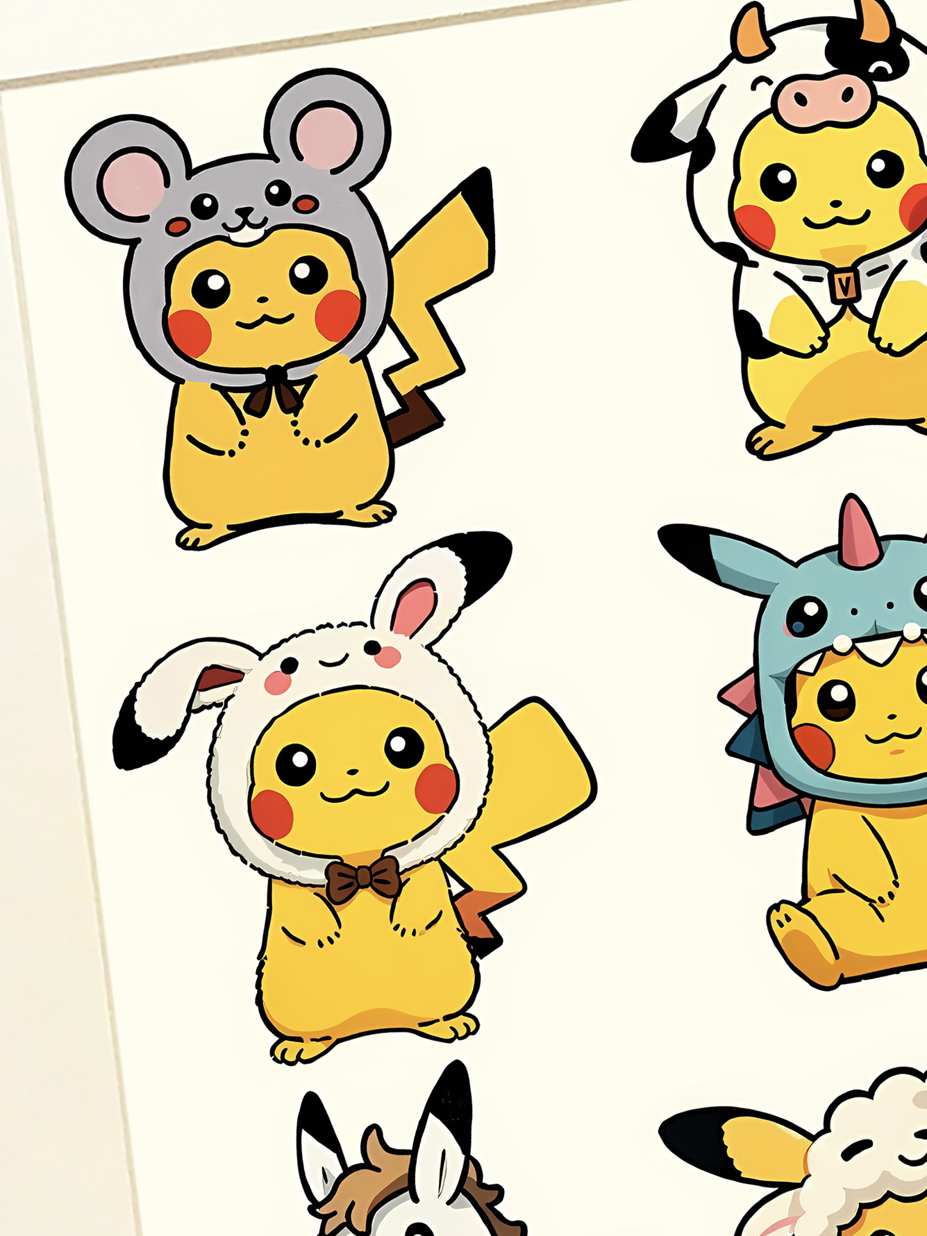 [In stock] Starry sky "Zodiac Pikachu" Pokémon Snake Year Decorative Painting Framed size: 55x44cm