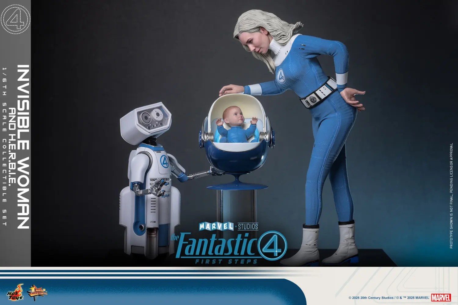 Hottoys - The Fantastic Four: First Steps Invisible Woman and H.E.R.B.I.E. 1/6th scale Collectible Figure Set MMS823 MMS824 (Licensed)Statue(GK)