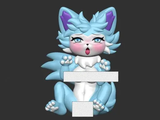 Wang Qing Gu Studio - Furry Eevee Original Statue 