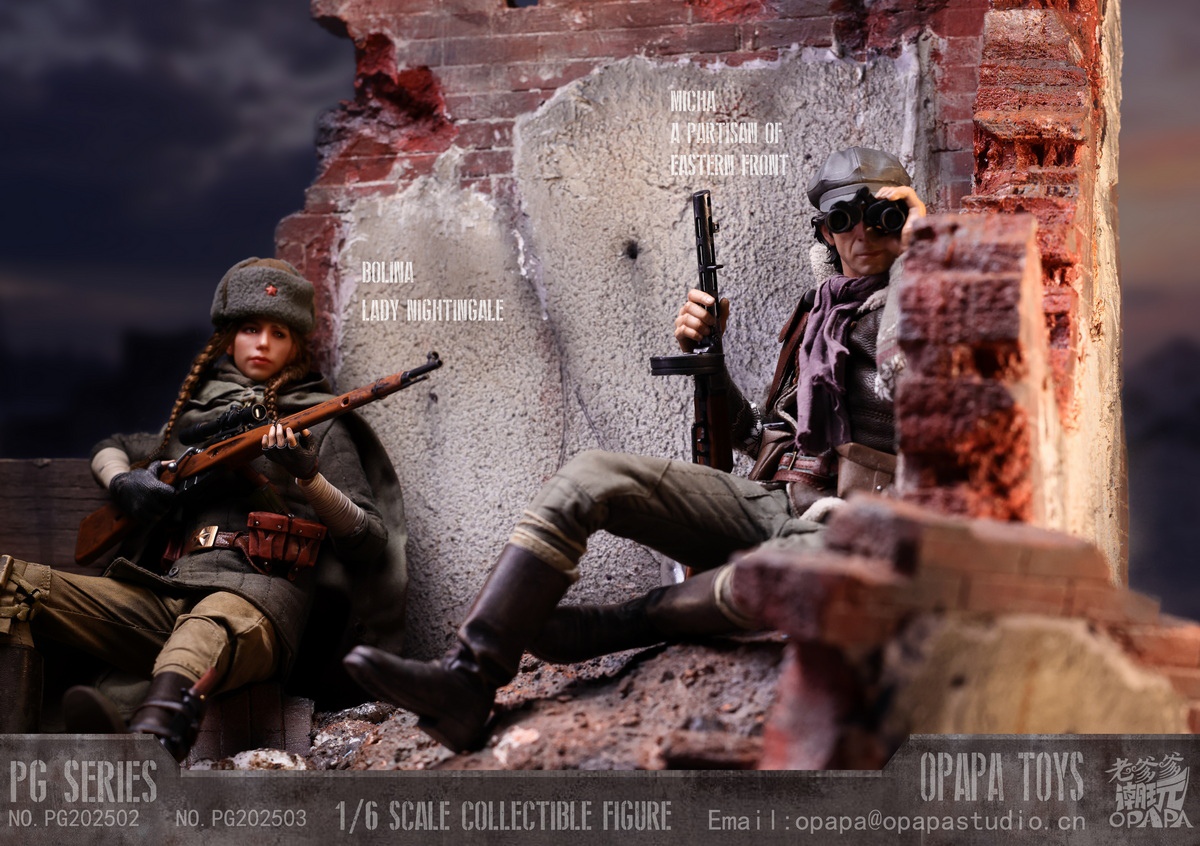 Call of Duty 1/6 Misha Petrov Partisan of Eastern Front PG202503 Ruins PG202506 Statue(GK)-OPAPA TOYS -KWII-GK