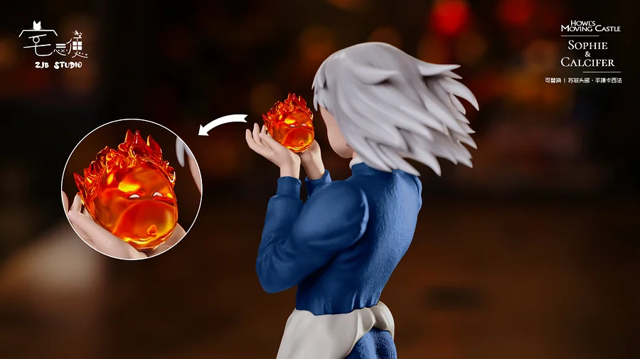 Takkyubin Studio - Howl's Moving Castle - Sophie Hatter X Calcifer Statue