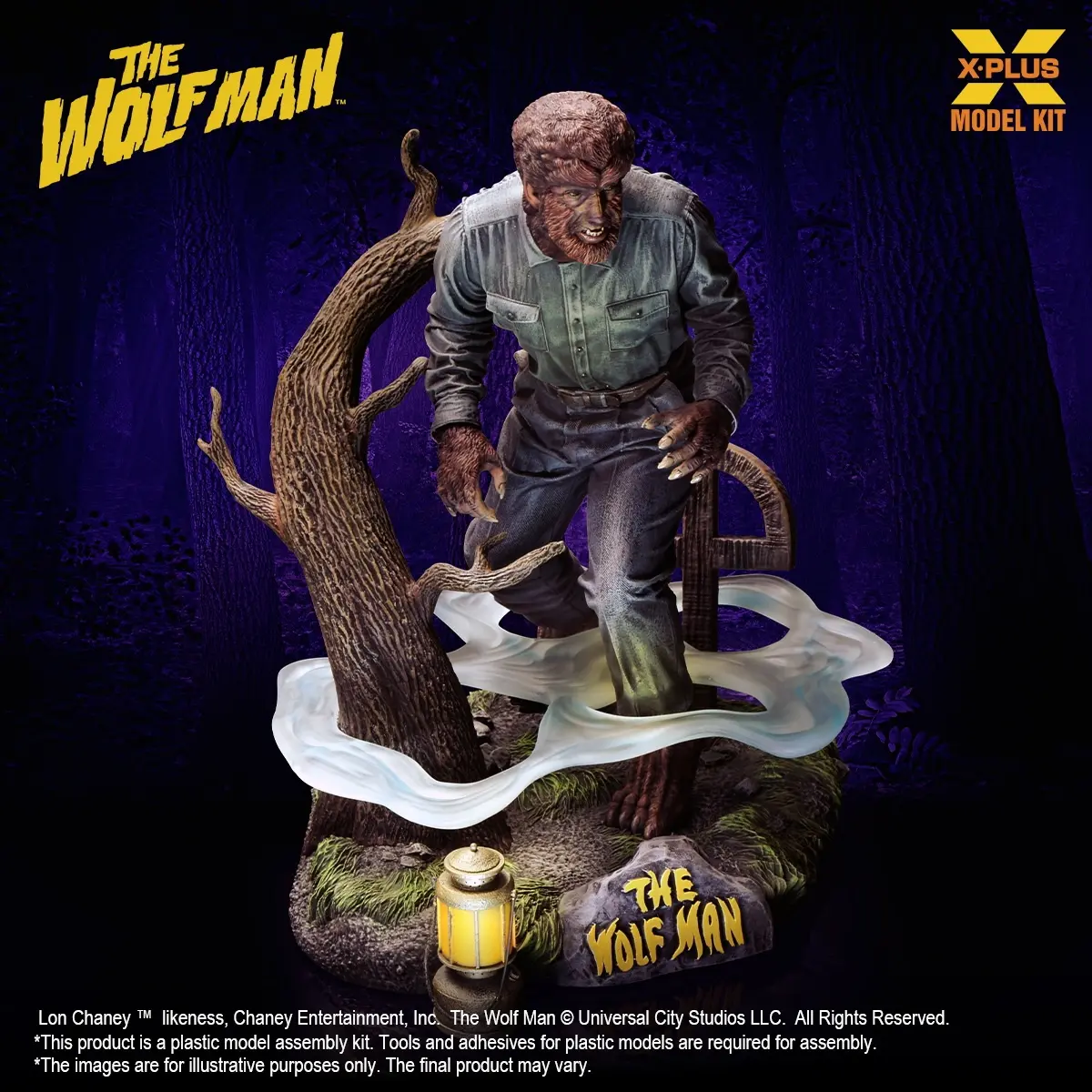 X-PLUS PLEX Studio - 1/8 Scale Lon Chaney Jr. as Wolf Man Plastic Model Kit 411-200150CP (Licensed)Statue(GK)