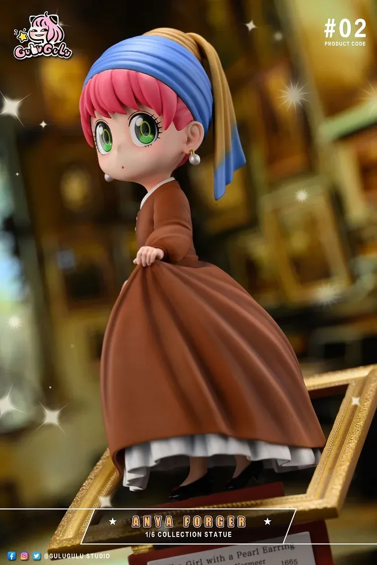 In stock-SPY×FAMILY Girl with a Pearl Earring Anya Forger Statue GK -GULUGULU Studio