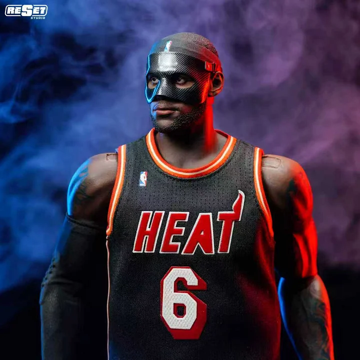 Reset Studio - Miami Heat Black Mask LeBron James 1/6 Scale Collector's Edition Articulated Figure NBA