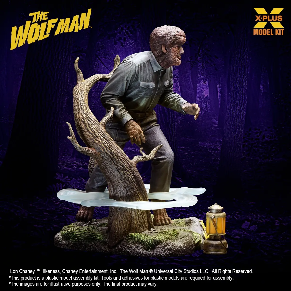 X-PLUS PLEX Studio - 1/8 Scale Lon Chaney Jr. as Wolf Man Plastic Model Kit 411-200150CP (Licensed)Statue(GK)