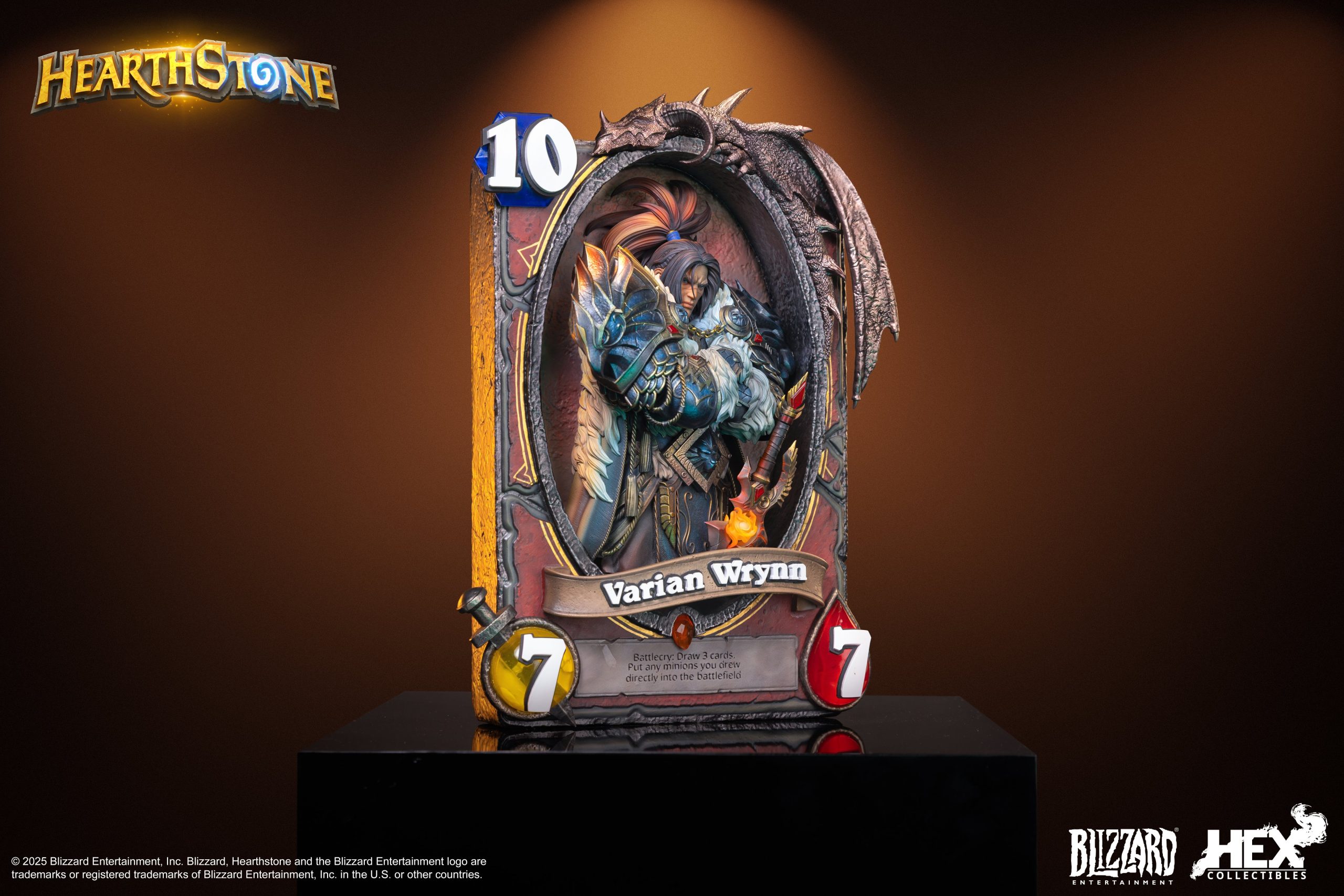Hearthstone Varian Wrynn Legendary Card Art Statue HEXFRAME02 (Licensed)Statue(GK) -HEX Collectibles & Blizzard Entertainment -KWII-GK