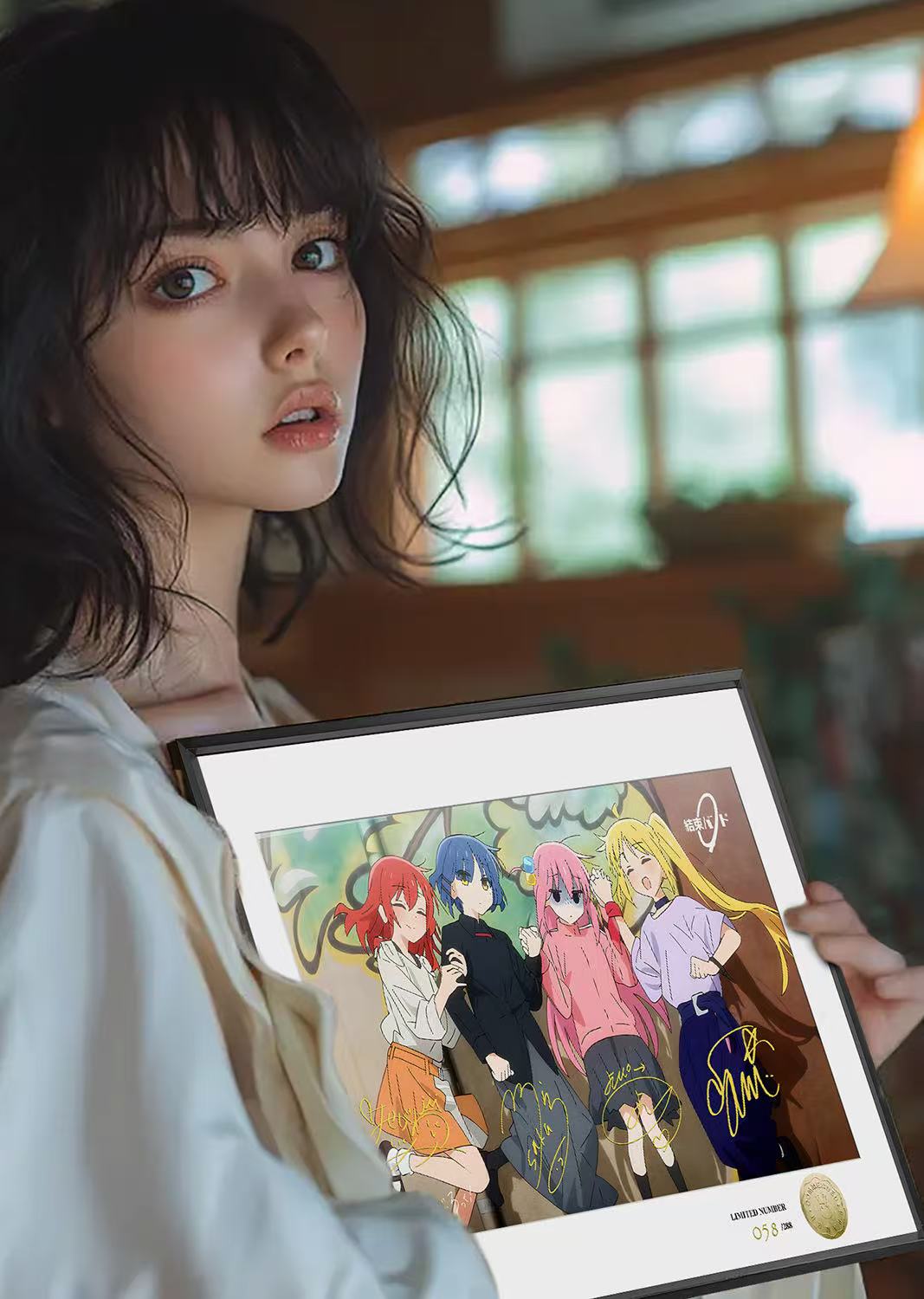 In stock Huanggua Studio Ending Band Photo Lonely Rock Goto Ichiri Kita Ikuyo Hongxia Yamada Ryo voice actor signed decorative painting-KWII-GK