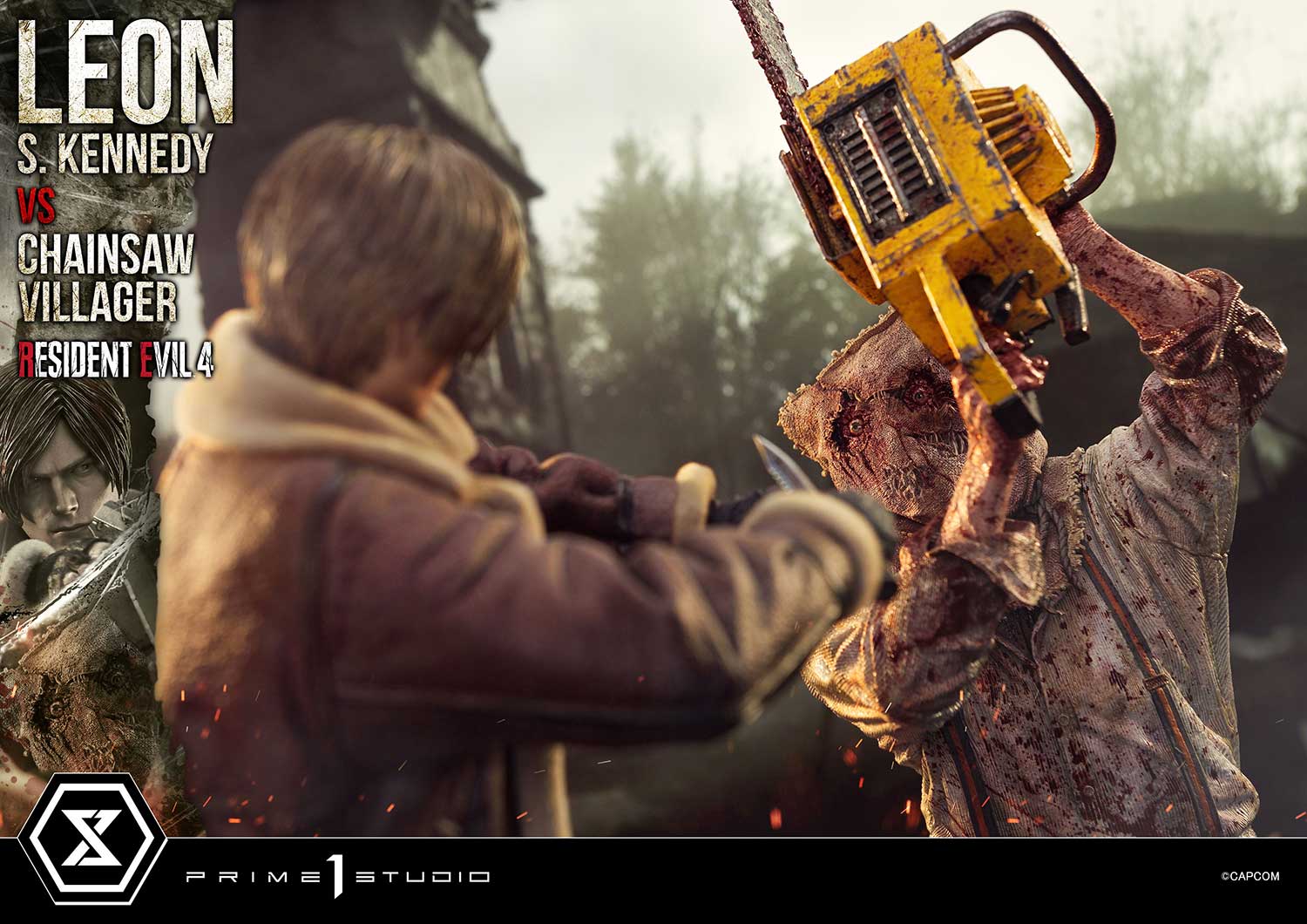 Prime 1 Studio, 1/4 Resident Evil 4 Remake Leon VS Chainsaw Man, pre-sale.