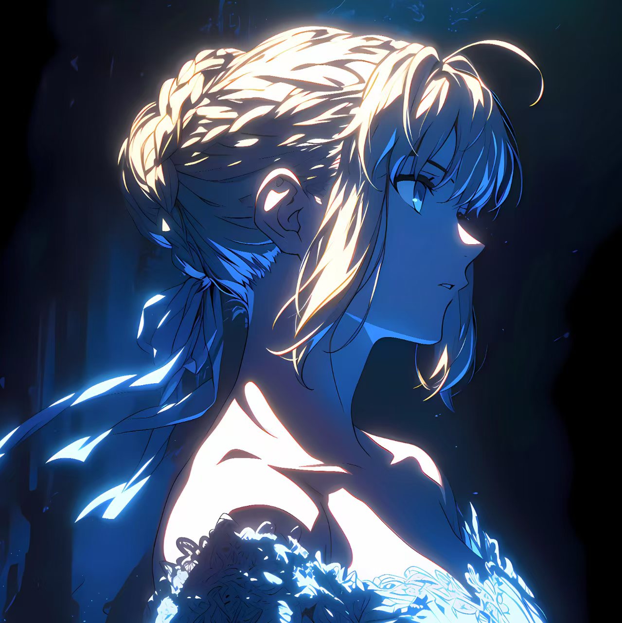 "Lady Saber" Altria Fate King Arthur decorative painting, in stock