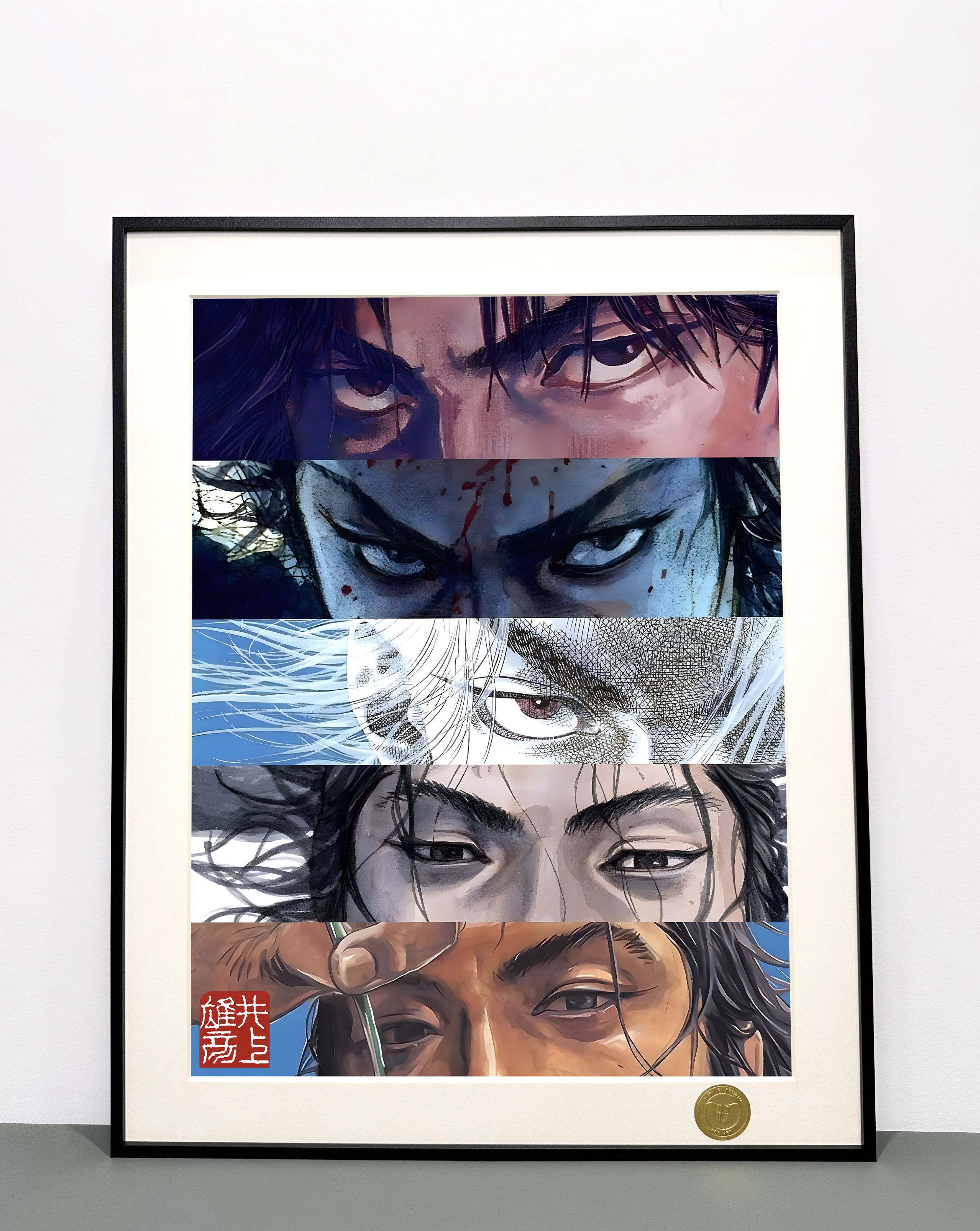 [In stock] "Rurouni Kenshin" Miyamoto Musashi Inoue Takehiko decorative painting Frame size: 50×40cm