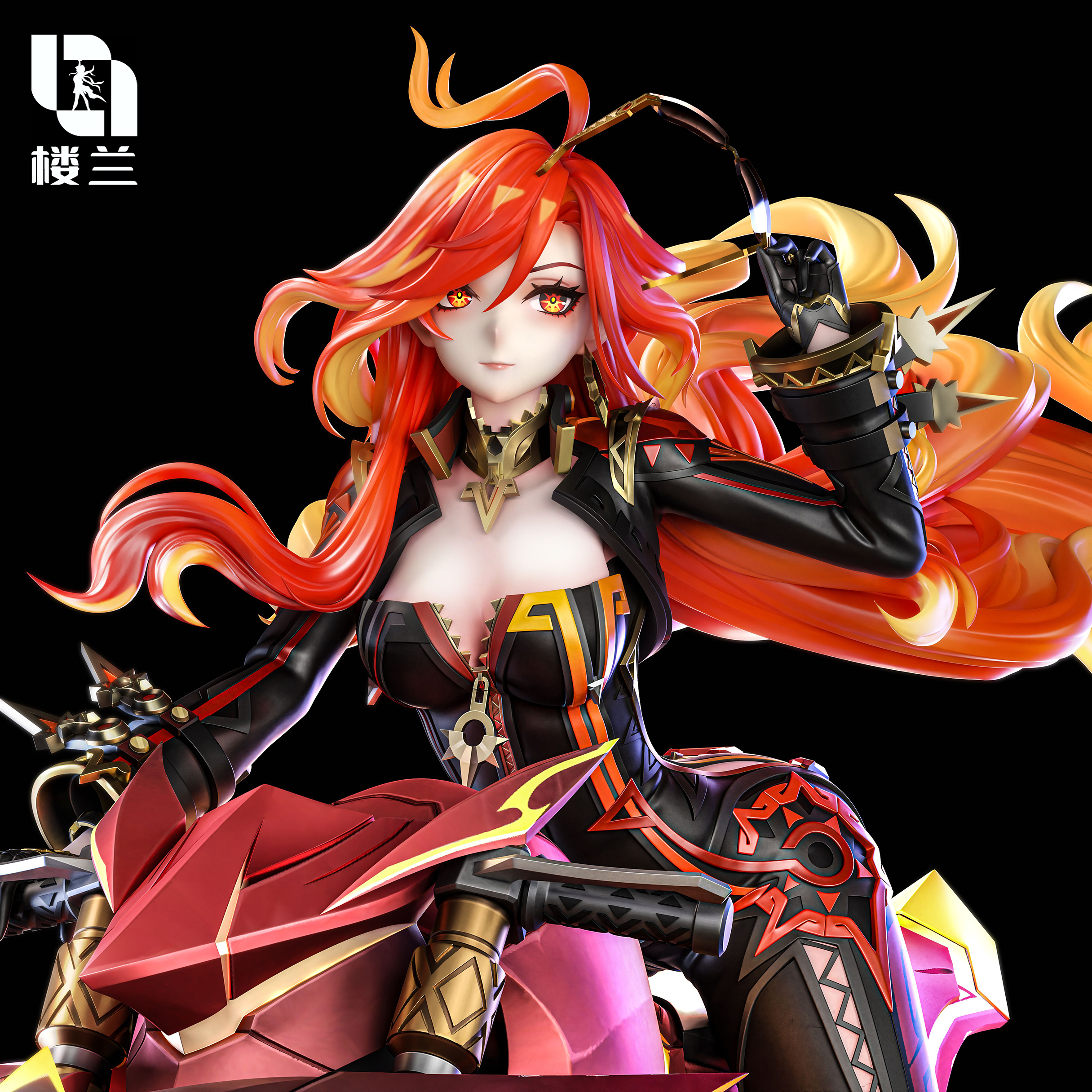 Genshin Impact Pyro God Motorcycle Mavuika Statue GK Figure (Licensed) -Lou Lan Studio Pre-sale