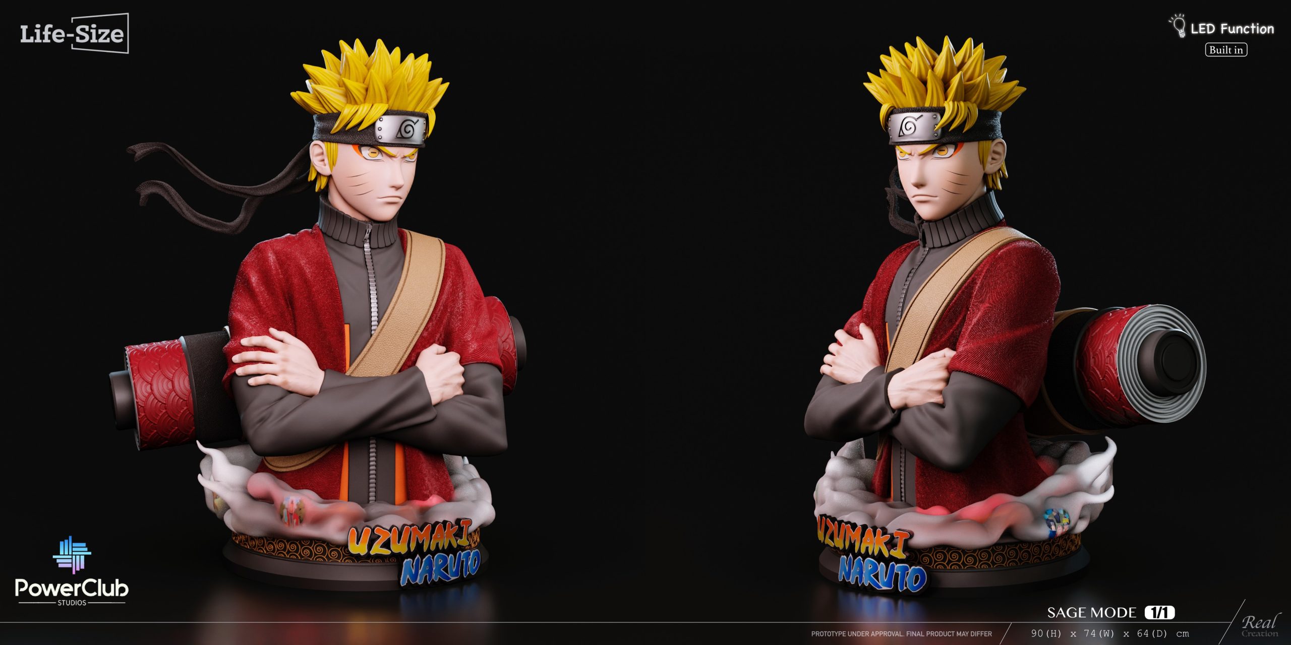 Naruto First Appearance in Sage Mode 1/1 Bust Statue(GK) - PowerClub Studio