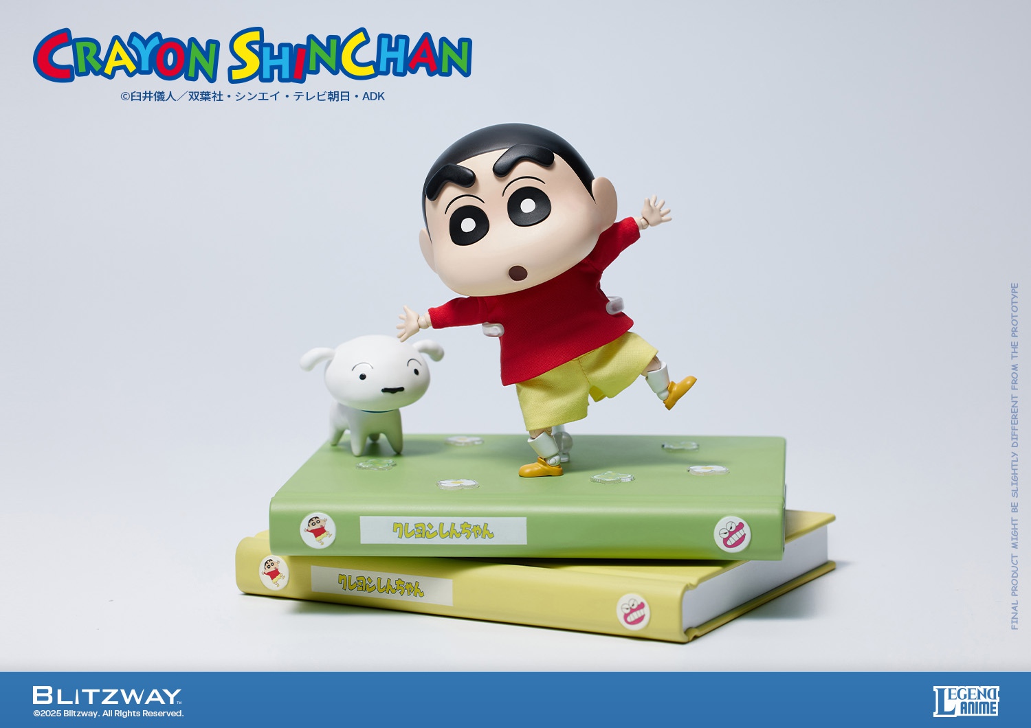Pre-sale Crayon Shin-chan (Standard Ver.) Standard Edition Dimensions (mm*) W 150 x D 120 x H 137 (including base) Weight* (GK) 300g ( only) 500g (including packaging) / 11kg (including box).  Crayon Shin-chan (DX Ver.) Deluxe Edition D-KWII-GK