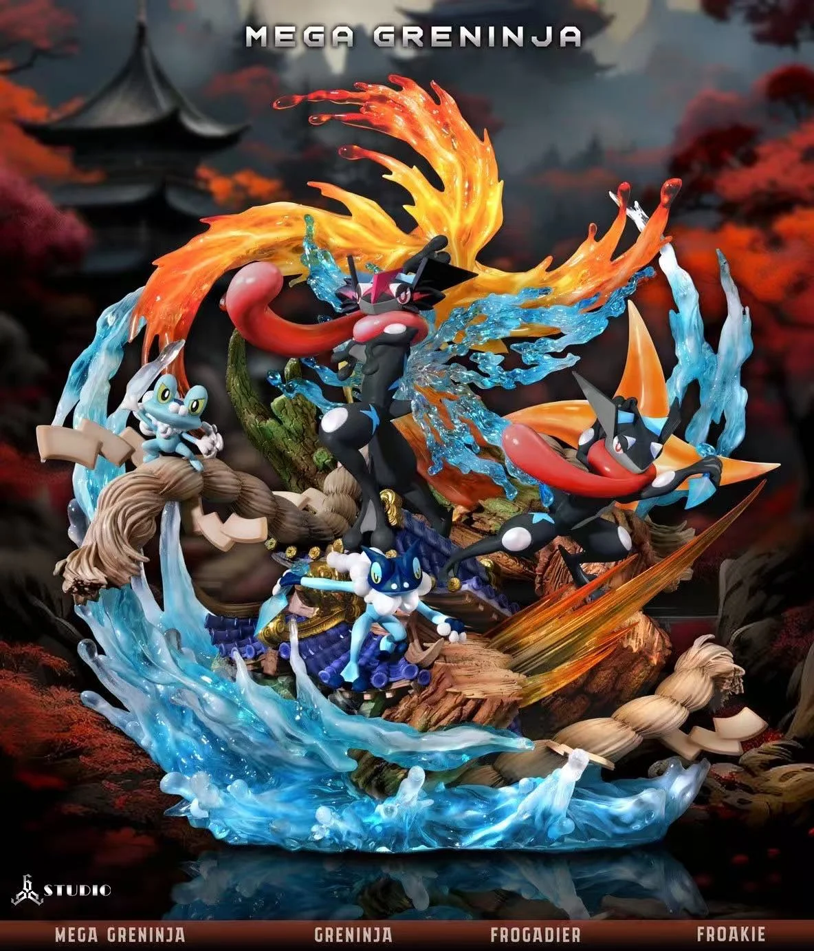666 Studio - Pokemon Mega Greninja Water Shuriken All Out Statue