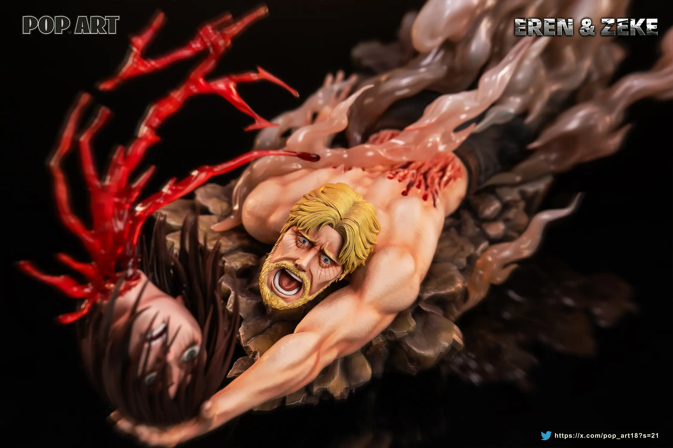 POP.ART Studio - Attack on Titan Catch The Head Eren & Zeke Statue(GK)