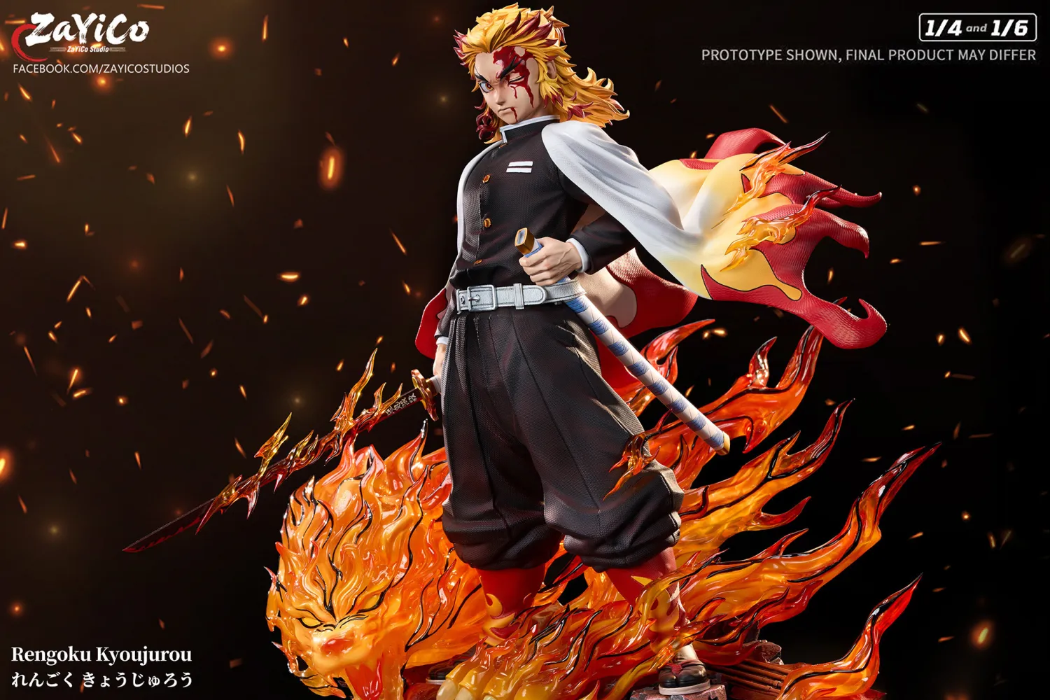 ZaYiCo Studio 1/6 & 1/4 Demon Slayer Rengoku Kyoujurou Statue 