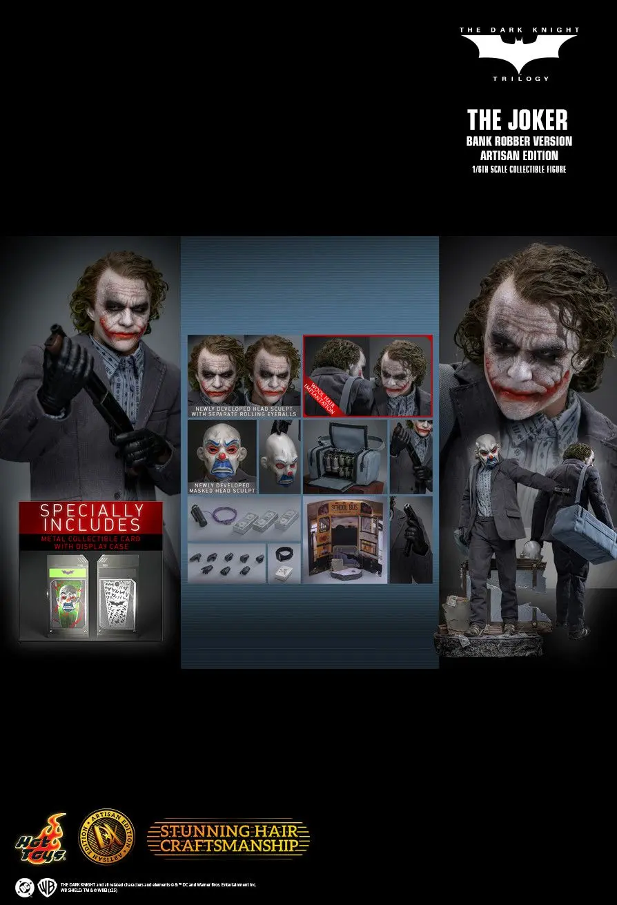 Hottoys - The Dark Knight Trilogy The Joker (Bank Robber Version) 1/6th scale Collectible Figure DX50 (Licensed)Action Figure