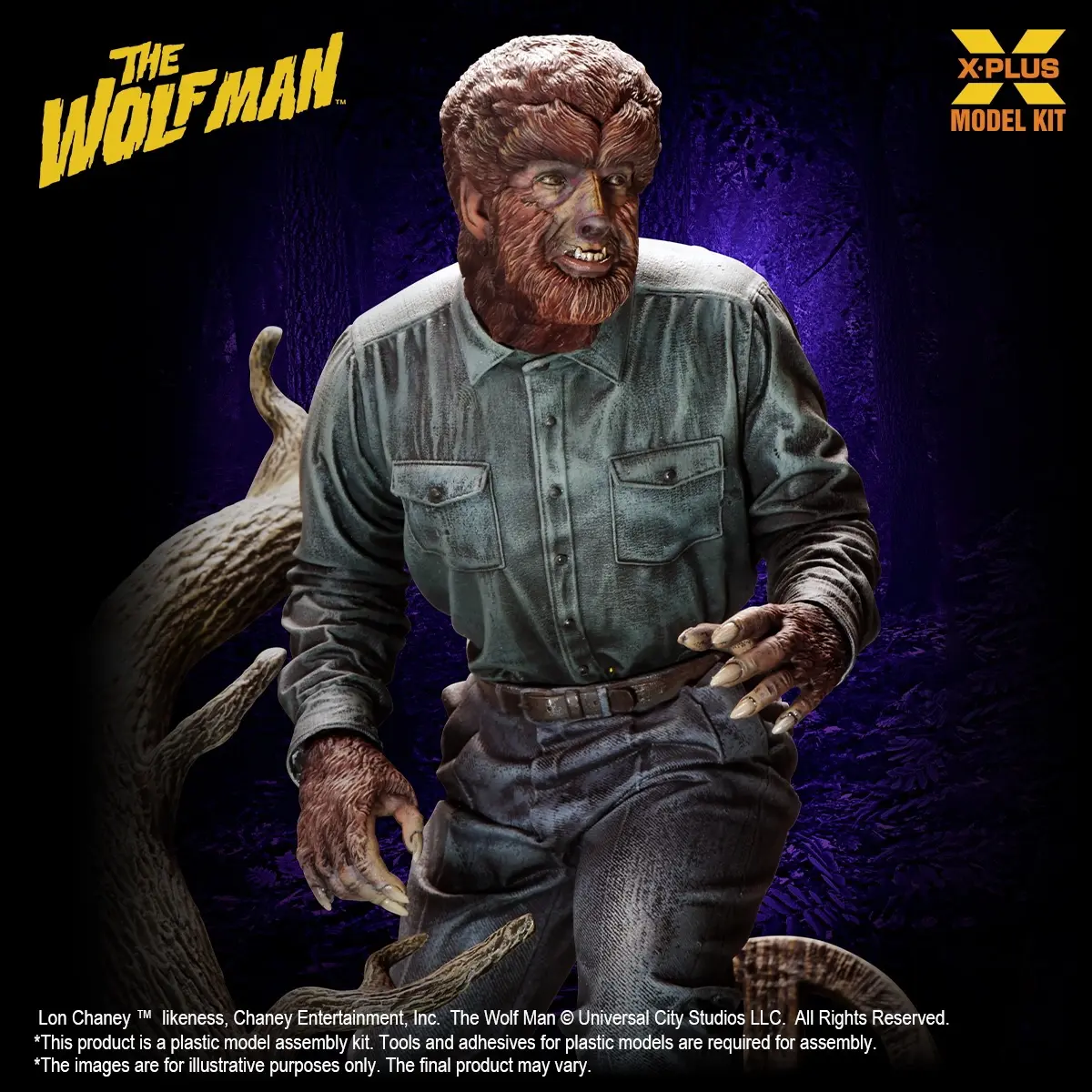 X-PLUS PLEX Studio - 1/8 Scale Lon Chaney Jr. as Wolf Man Plastic Model Kit 411-200150CP (Licensed)Statue(GK)
