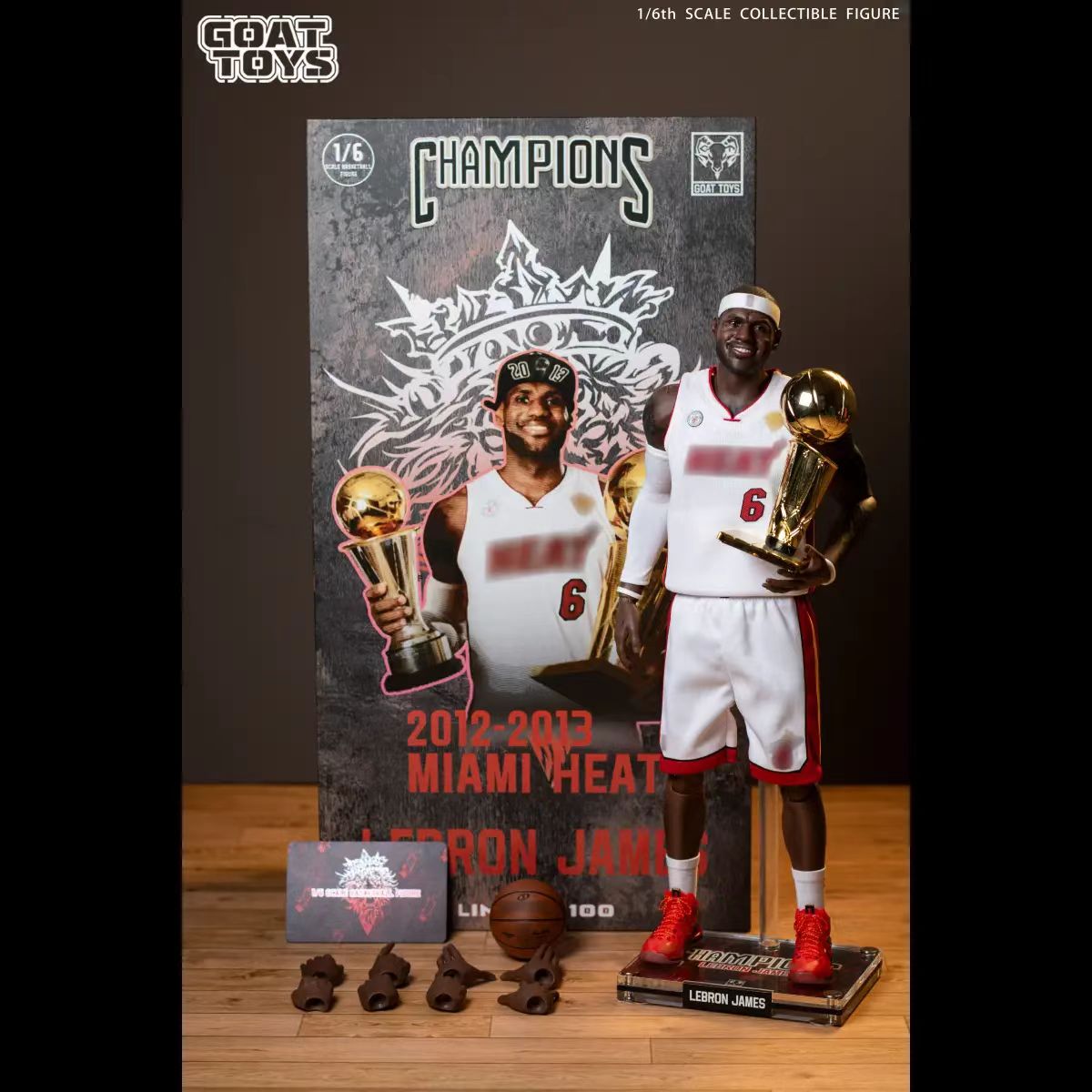 LeBron James 1/6 scale, 13-year Heat championship set, GoatToys studio, statue GK18+ pre-sale