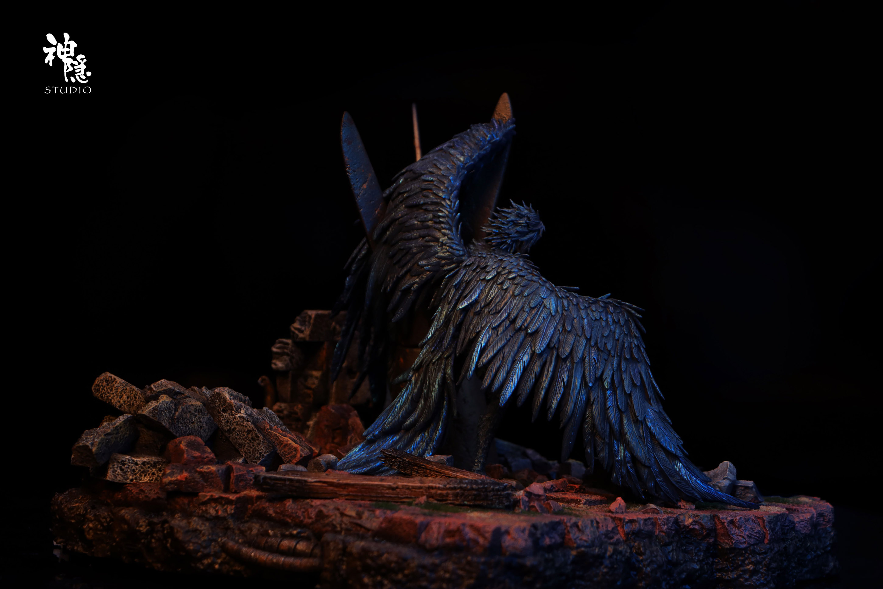 Howl's Moving Castle Silhouette Moments Series Howl & Sophie Embrace Amidst the Flames Statue(GK) -Shen Yin Studio-KWII-GK