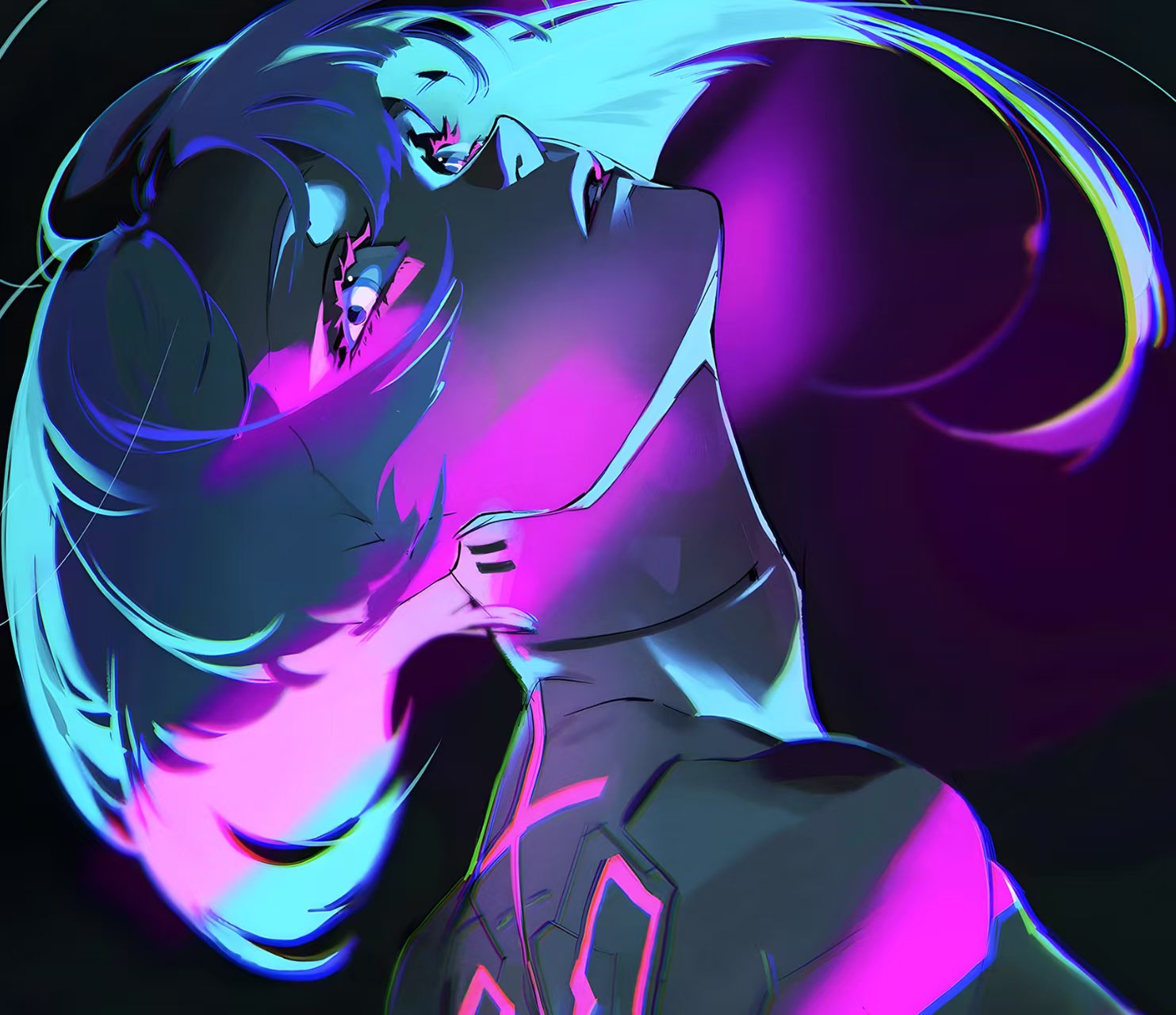 [In stock] "Lucy" Lucy Cyberpunk Edgewalker Decorative Painting Frame size: 50×40cm