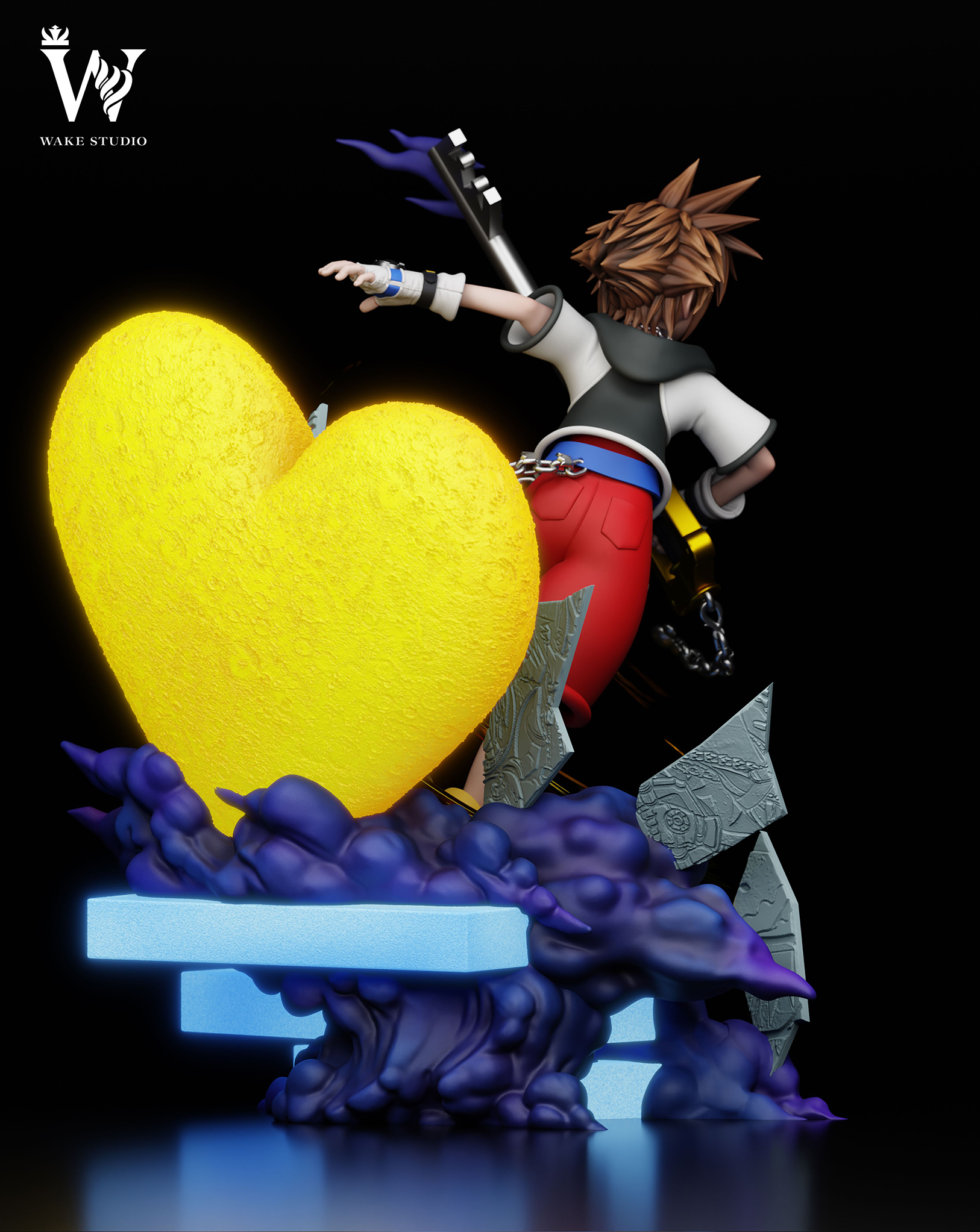 Pre-sale Kingdom Hearts—Sora, Kingdom Hearts—Sora,  Sora ratio 1/4 ratio size H 42cm W 38cm L 35.5cm (GK-KWII-GK