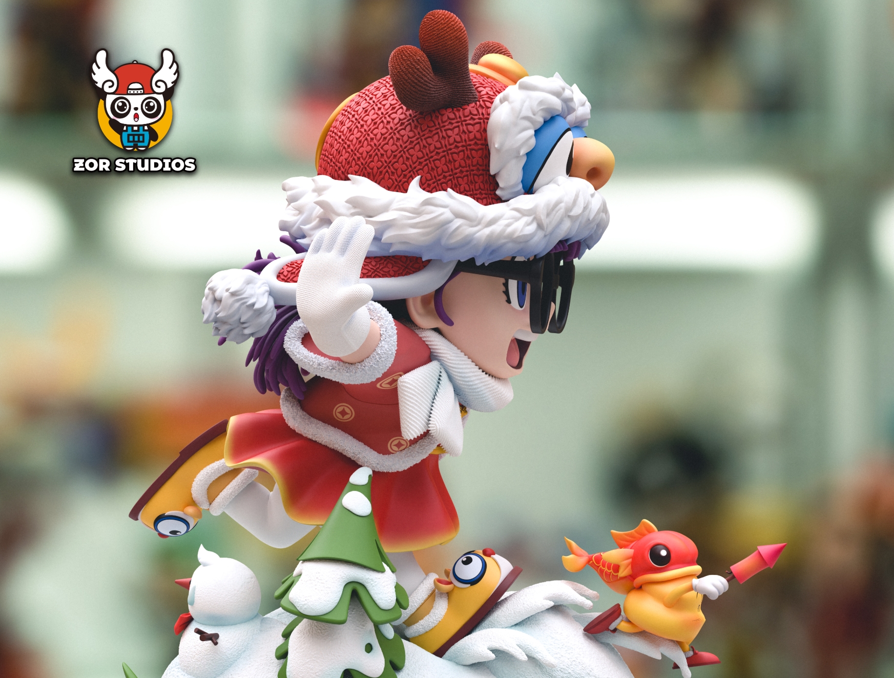 Pre-sale ZOR New Year Arale 2025 Dragon Ball GK Limited Edition Figure Size Scene height, width and depth are 23*21*17cm (GK)-KWII-GK