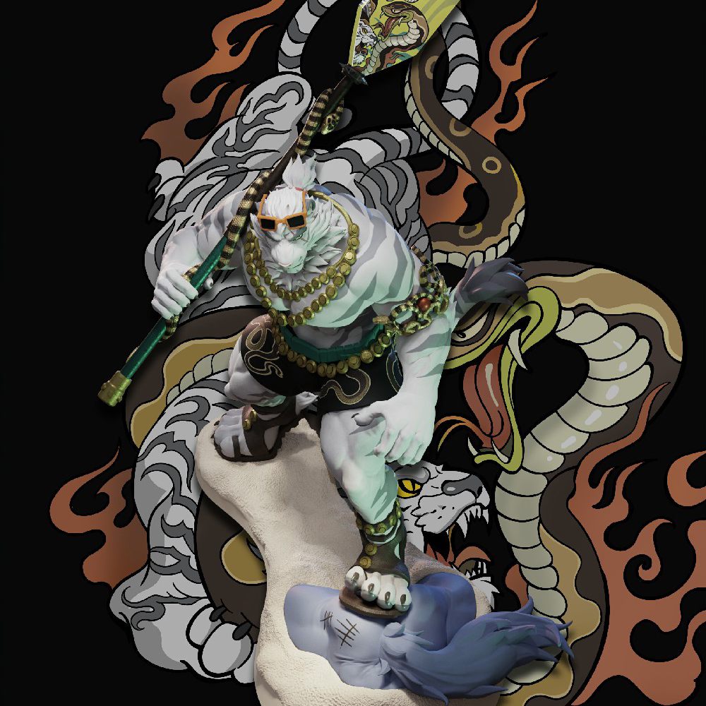 Original White Tiger (Licensed) Statue GK Figure(18+MALE)-Shibadon Studio Pre-sale