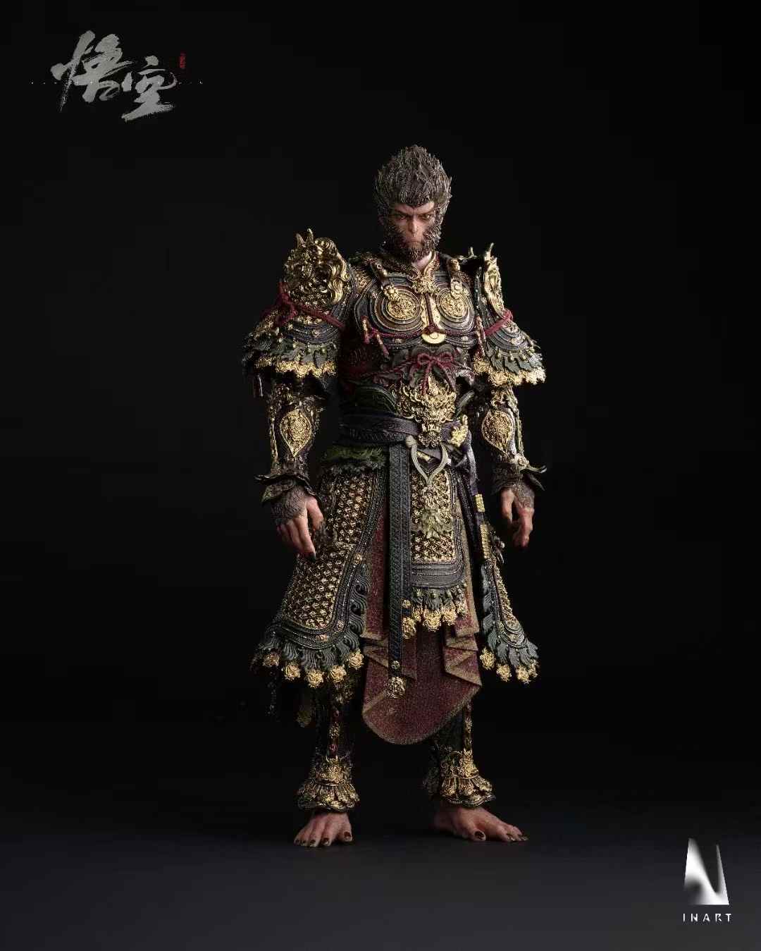 Pre-sale  INART-Black Myth Wukong-Destiny Man·Great Sage Golden Armor Set 1/6 Collectible Action Figure Work scale 1/6 (including Phoenix Wing Purple Gold Crown and base H40cm, W17cm, D20cm) (GK)-KWII-GK