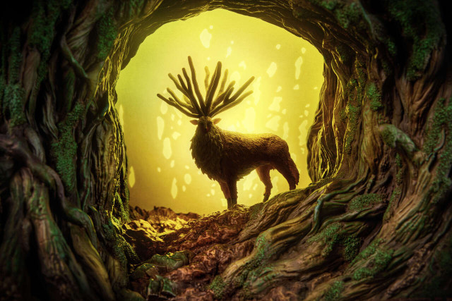 IN STOCK-Princess Mononoke with LED Small size Statue(GK) -ZuoBan Studio