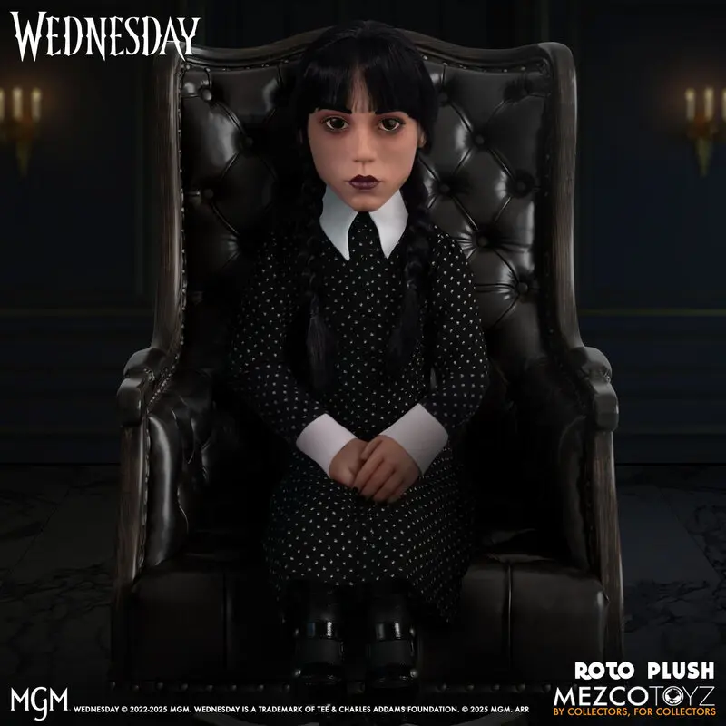 Mezco Studio - Roto Plush The Addams Family TV Series Wednesday Action Figure (Licensed)