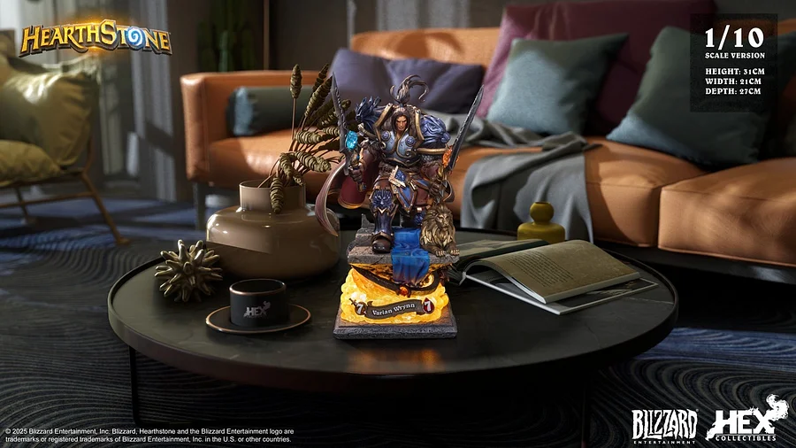 HEX Collectibles X Blizzard Entertainment - Hearthstone: Varian Wrynn Statue HEXHS17 HEXHS18 Licensed 