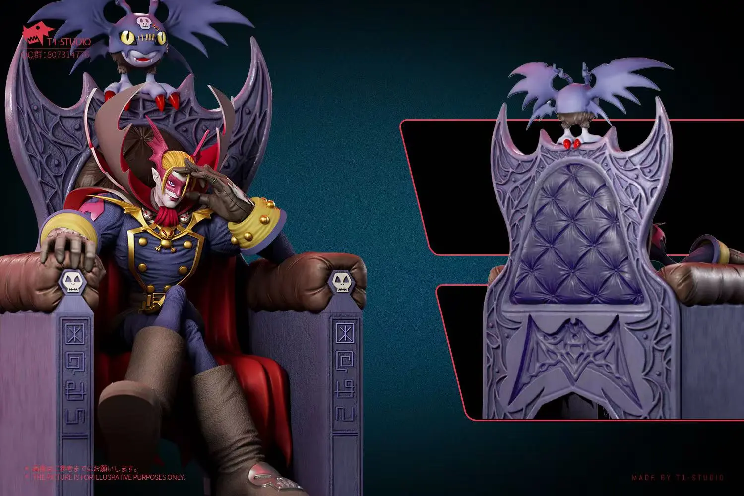 T1 Studio - Digimon Sitting Vamdemon & Pico Devimon Statue(GK)