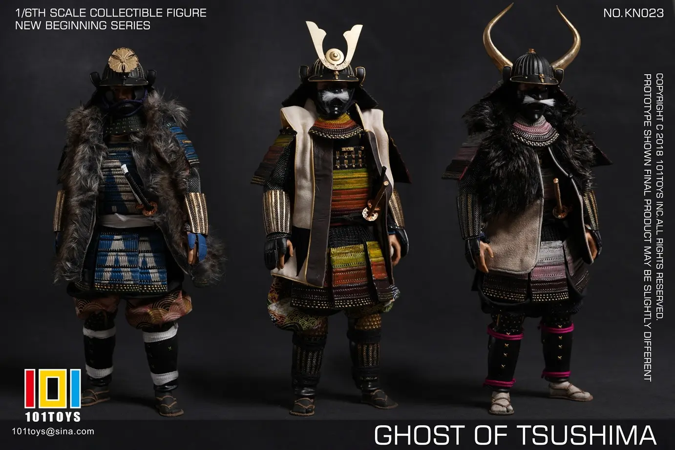 101toys - 1/6 NO KN023 NEW BEGINNER SERIES GHOST OF TSUSHIMA SAMURAI TRIO SET (Licensed) Statue(GK)