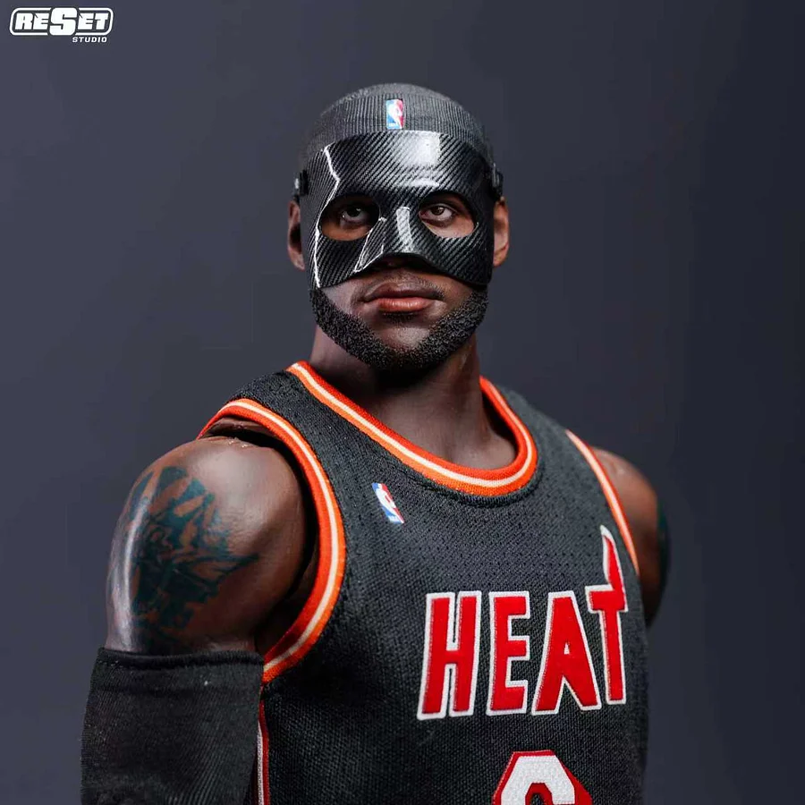 Reset Studio - Miami Heat Black Mask LeBron James 1/6 Scale Collector's Edition Articulated Figure NBA