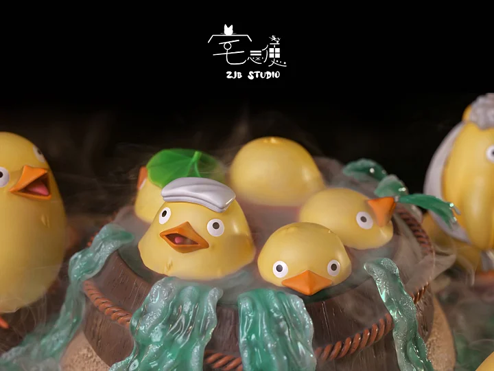 ZJB Studio - Spirited Away Hayao Miyazaki's Ecological Scene Little Rubber Duck Bath Statue 