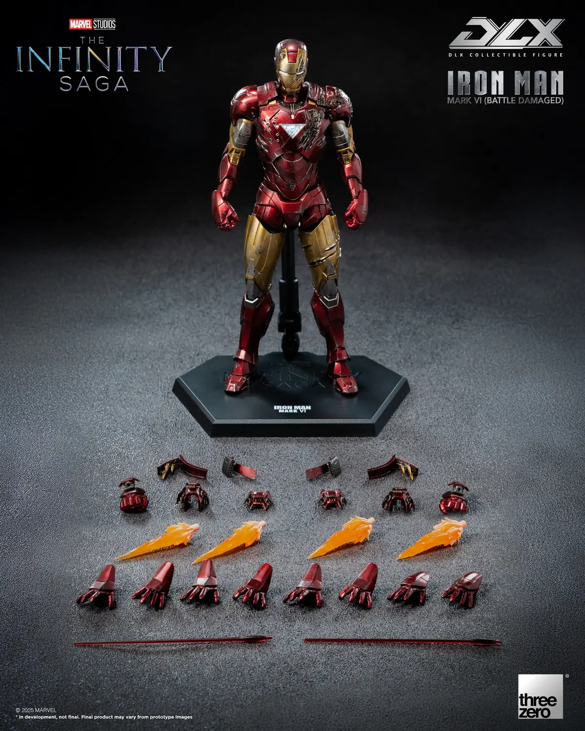 Threezero - Marvel Studios: The Infinity Saga DLX Iron Man Mark 6 Battle Damaged Version 3Z09180C0 (Licensed) Statue(GK)