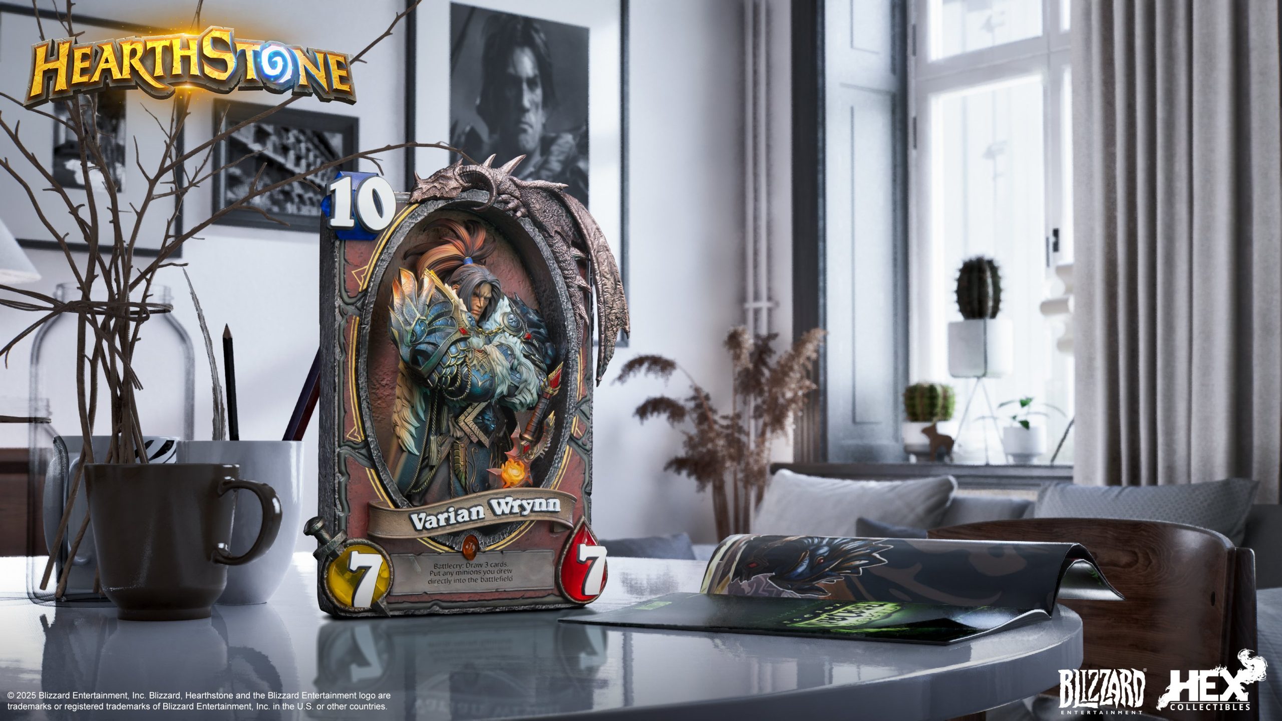 Hearthstone Varian Wrynn Legendary Card Art Statue HEXFRAME02 (Licensed)Statue(GK) -HEX Collectibles & Blizzard Entertainment -KWII-GK