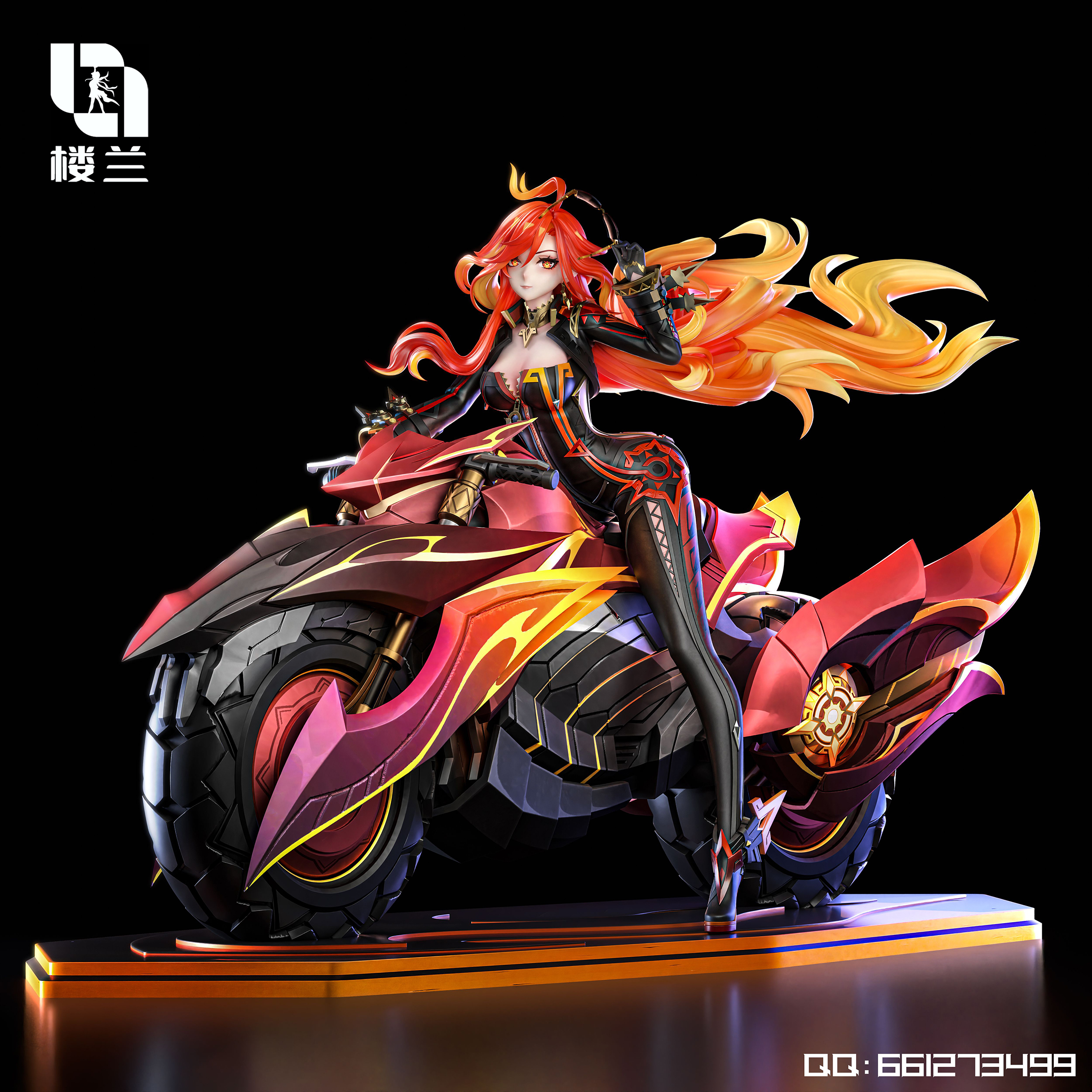 Genshin Impact Pyro God Motorcycle Mavuika Statue GK Figure (Licensed) -Lou Lan Studio Pre-sale