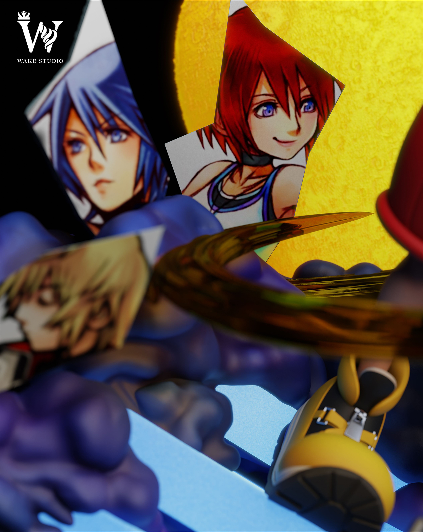 Pre-sale Kingdom Hearts—Sora, Kingdom Hearts—Sora,  Sora ratio 1/4 ratio size H 42cm W 38cm L 35.5cm (GK-KWII-GK