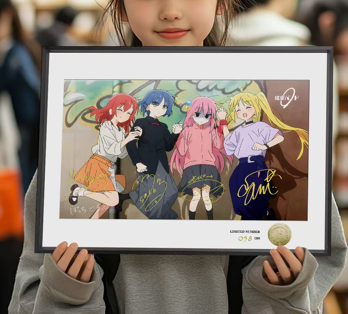 In stock Huanggua Studio Ending Band Photo Lonely Rock Goto Ichiri Kita Ikuyo Hongxia Yamada Ryo voice actor signed decorative painting-KWII-GK