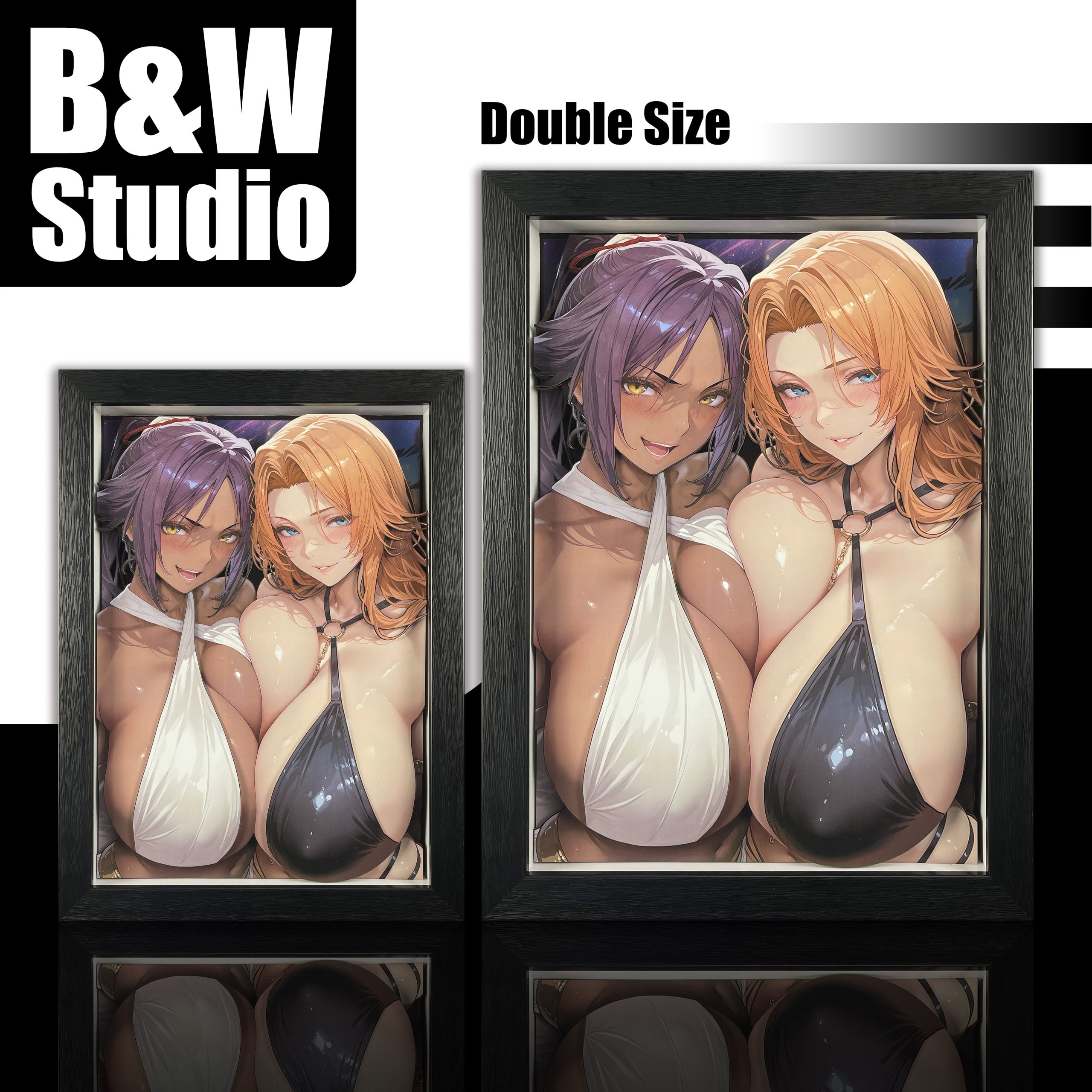 In stock - B&W Studio - BLEACH Shihouin Yoruichi & Matsumoto Rangiku 3D Decorative Painting 