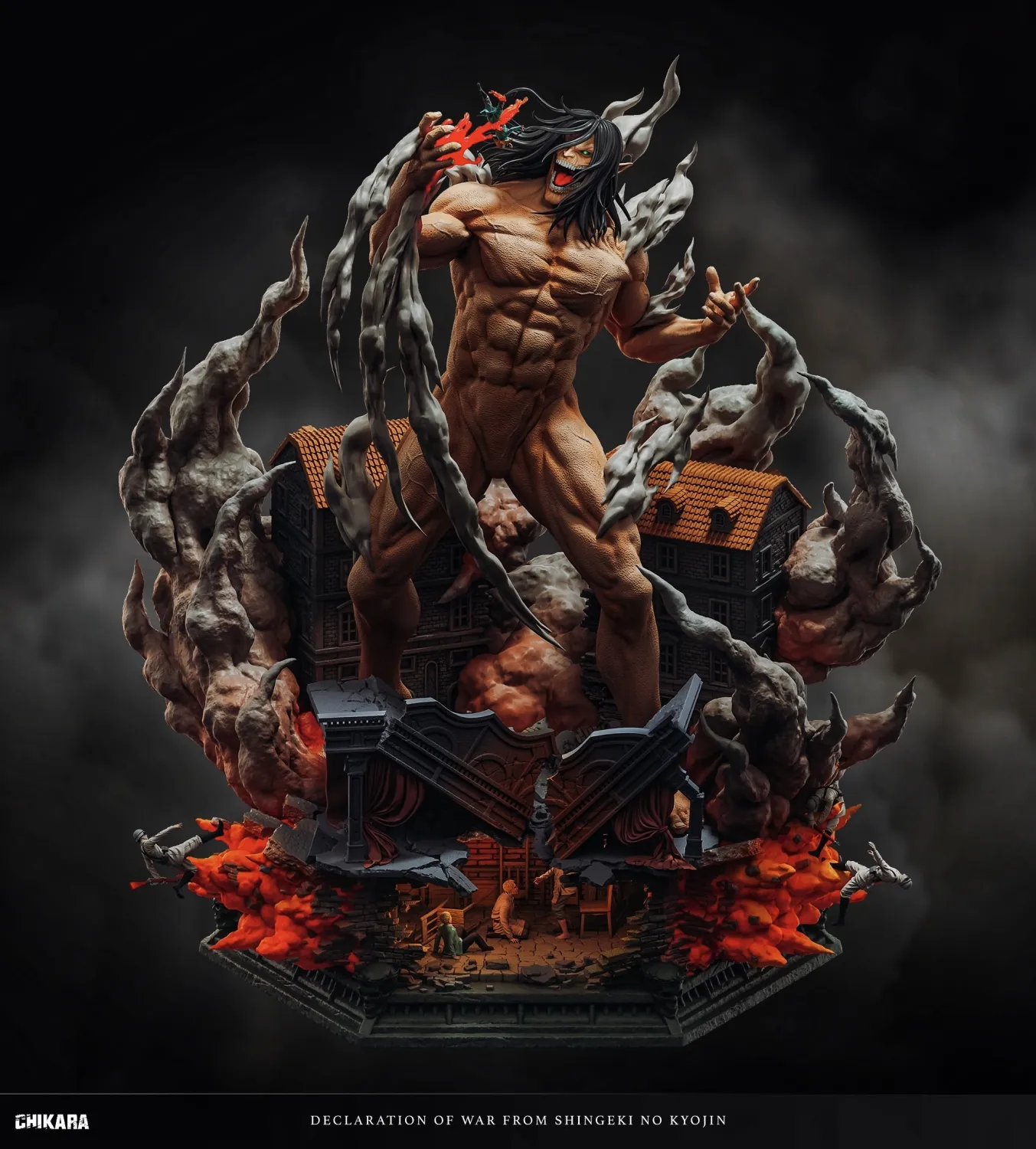CHIKARA Studio - Eren Jaeger Declaration of War Attack on Titan Statue 